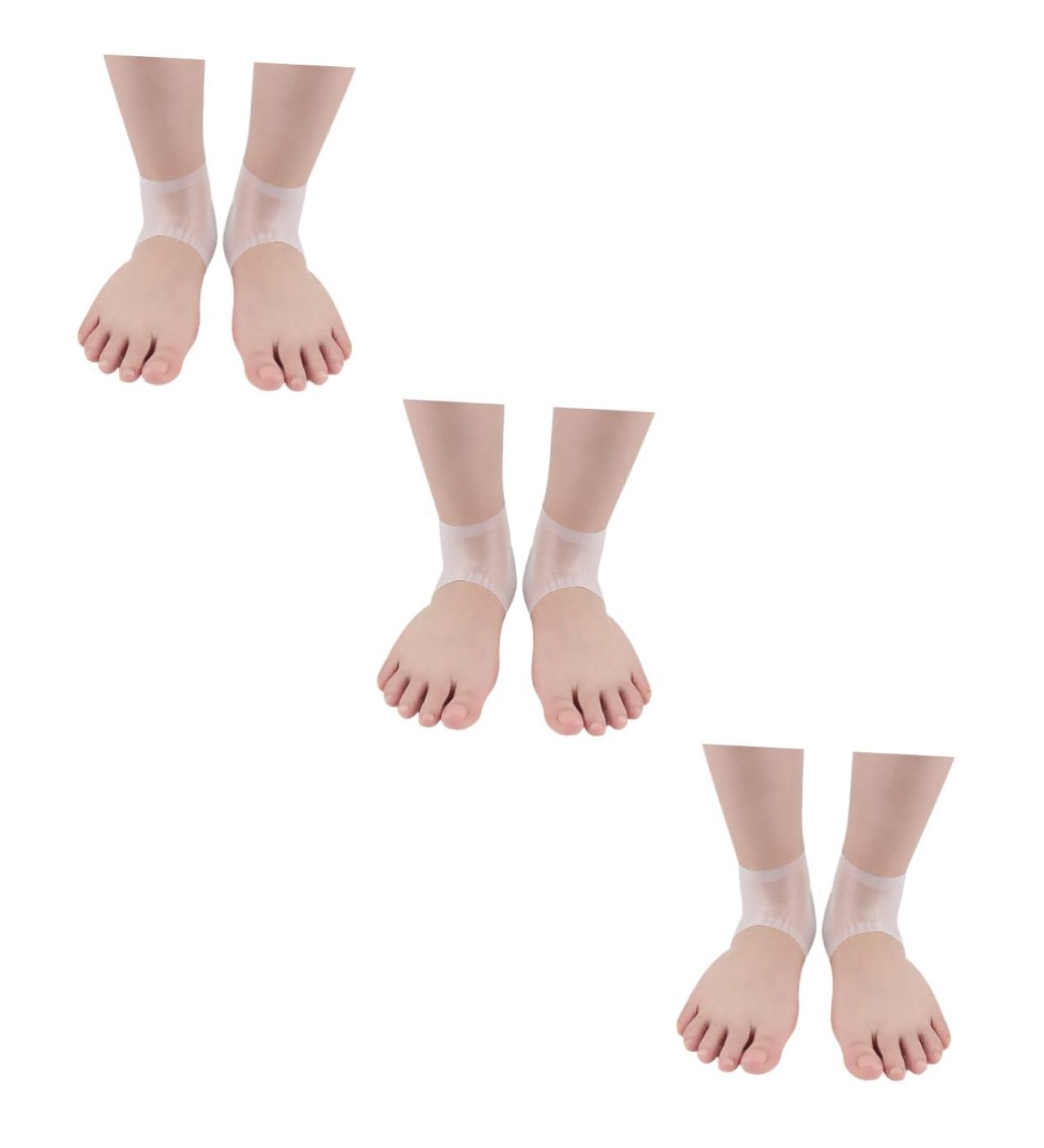 DOITOOL 3 Pairs Pedicure Heel Crack Silica Protective Sleeve Shoe Inserts Cushion Sleeves Heel Soreness Relief Shoe Pads Cushion for Heels Insole Men and Women Soft White - Buy Online on GoSupps.com