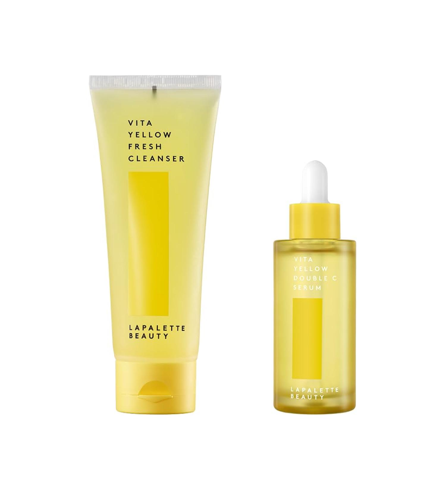LAPALETTE Vita Yellow Skincare Set | Double C Serum & Fresh Cleanser | Indian Gooseberry & 9 Essential Vitamins | Nourishing & Skin Firming Effects | Gentle Make-up Remover | Antioxidant Benefits - Buy Online on GoSupps.com