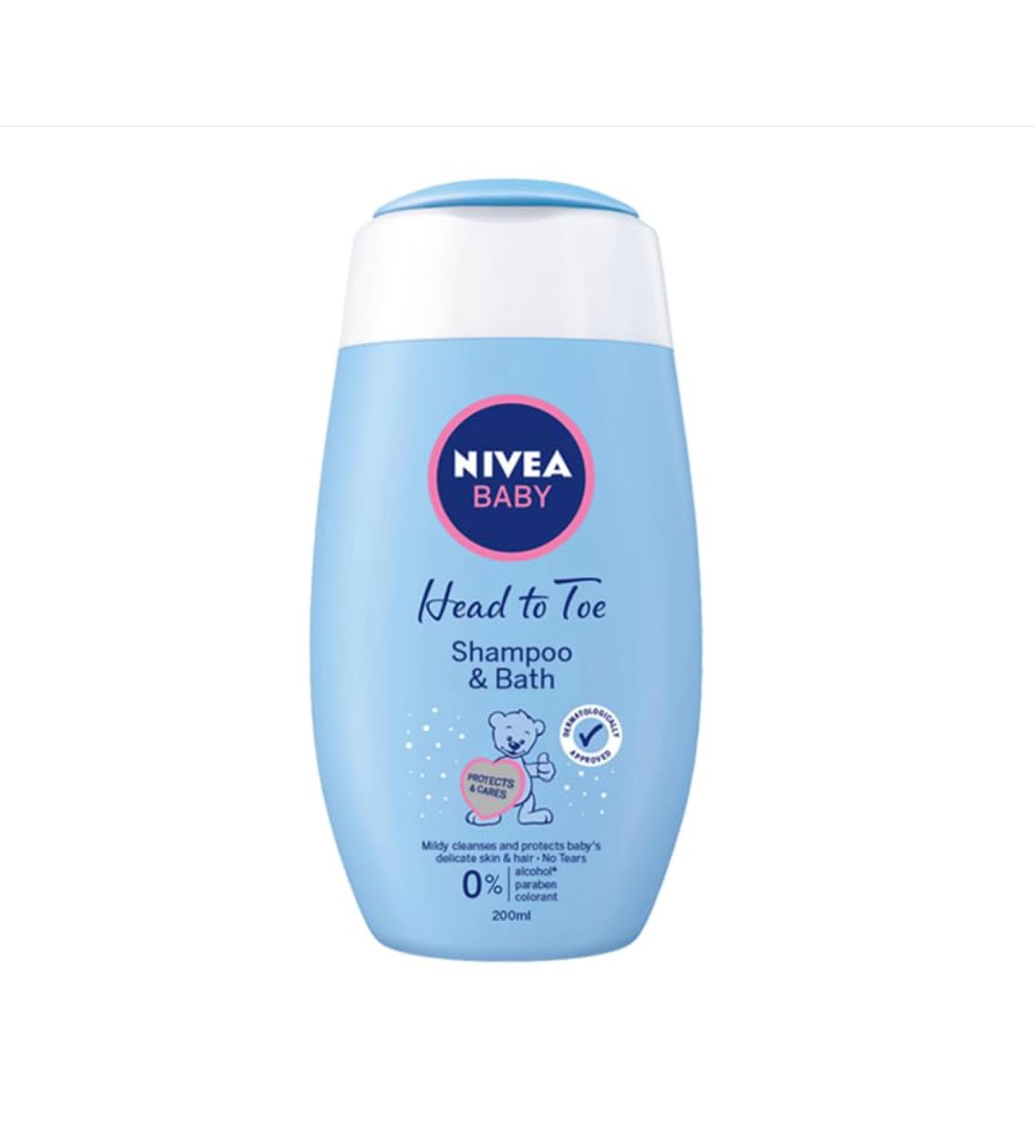Nivea Baby Head to Toe Gentle Shampooing pour cheveux et corps 200 ml (lot de 5)