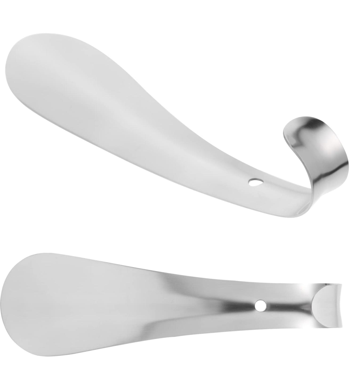DOITOOL Stainless Steel Metal Shoe Horn Set - 2 Pcs Portable Travel Shoe Helper for Seniors, Men, Women, and Kids - 14.5cm - Buy Online on GoSupps.com