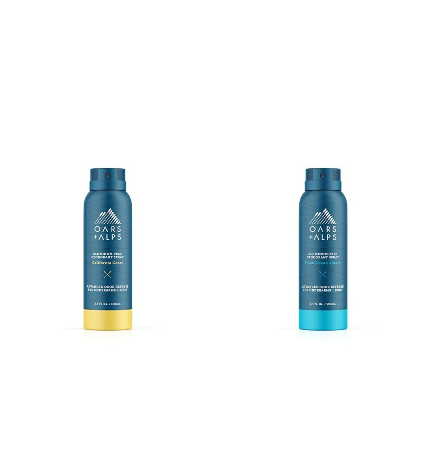 Oars + Alps Aluminum-Free Deodorant Spray Travel Size California Coast and Fresh Ocean Splash Bundle - Buy Online on GoSupps.com