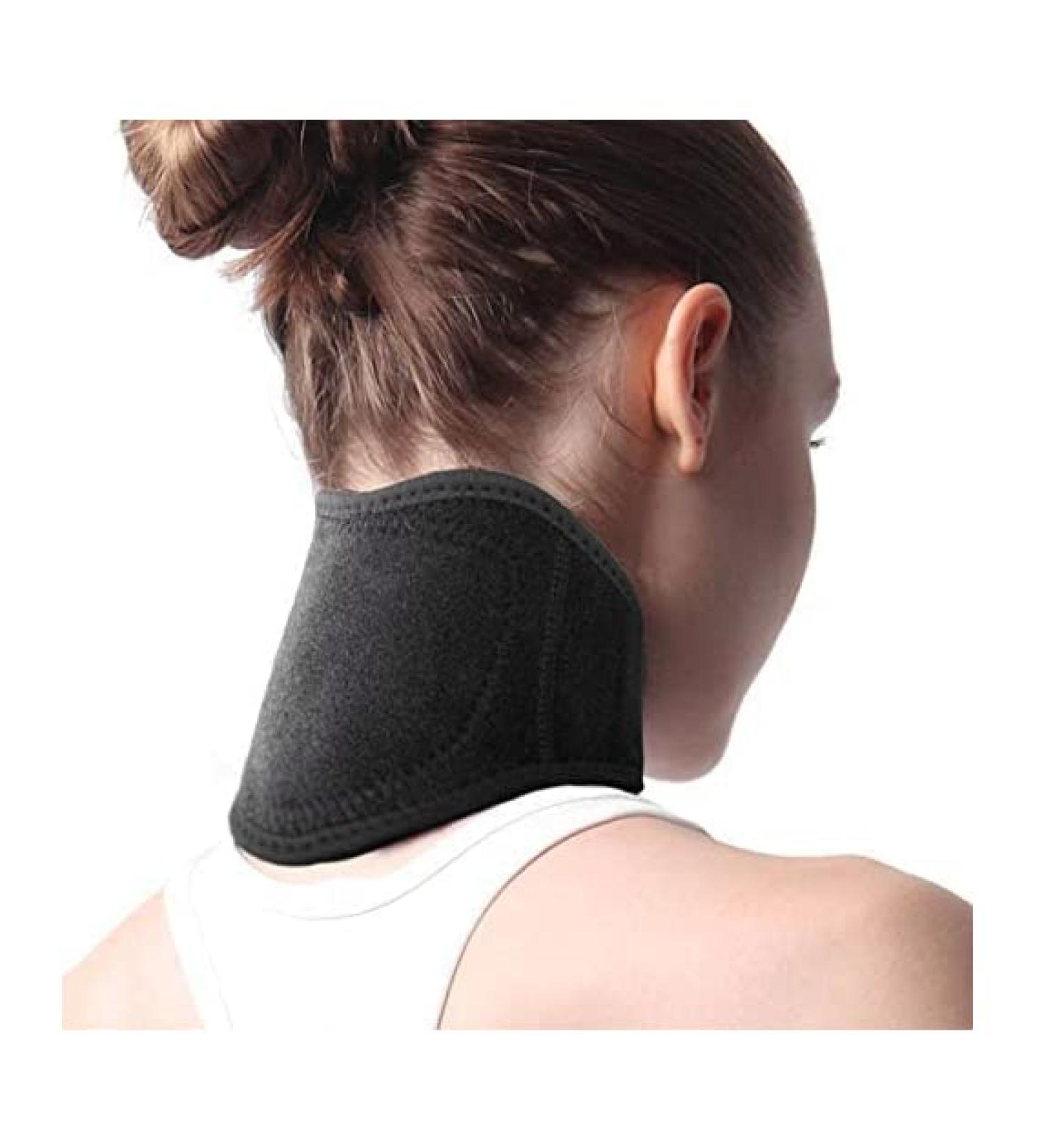 Neck Support with 9 Self-Heating Magnets | Adjustable Unisex Neck Warmer for Pain Relief & Cold Protection | Magnetic Therapy Bandage in Black - Buy Online on GoSupps.com