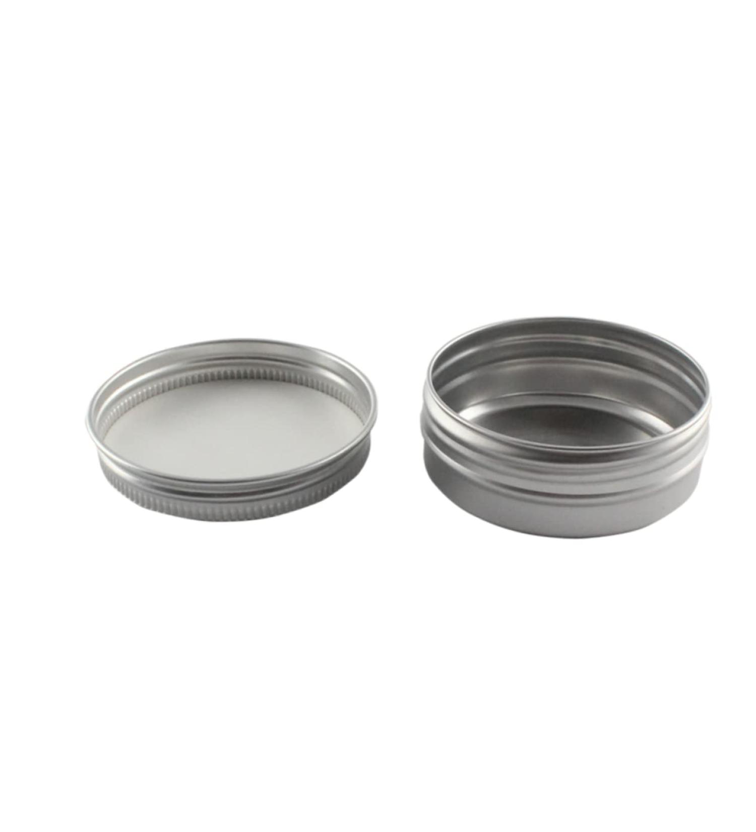 DRESSOOS Box Aluminum Tin Can Aluminum Cream Jar Containers with Lids Candle Making Tins Candy Containers for Candles Screw Empty Labels Cosmetic Jars Travel Storage Jar Metal Size 2 Silver - Buy Online on GoSupps.com