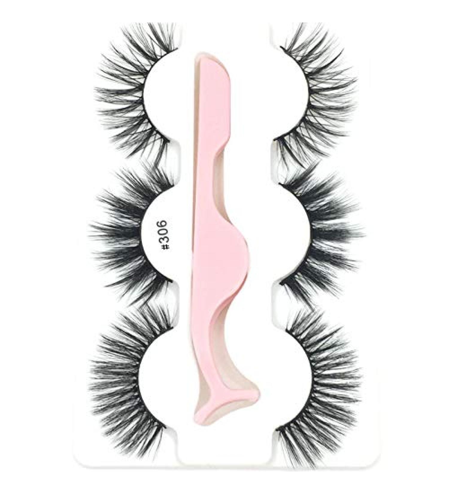Desikixudy 3 Pairs 3D Lashes Natural False Eyelashes Dramatic Fluffy Soft Wispy Volume Reusable Eyelash 306 - Buy Online on GoSupps.com