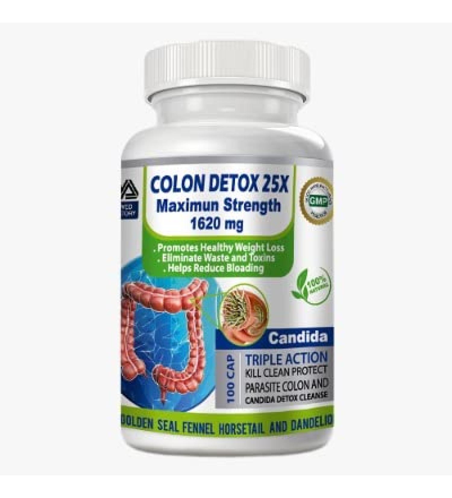Natural Colon Cleanser & Detox for Weight Loss | 200 Capsules Probiotic - Prebiotic Blend | Herbal Mega Cleanse and Flora Protector - Buy Online on GoSupps.com