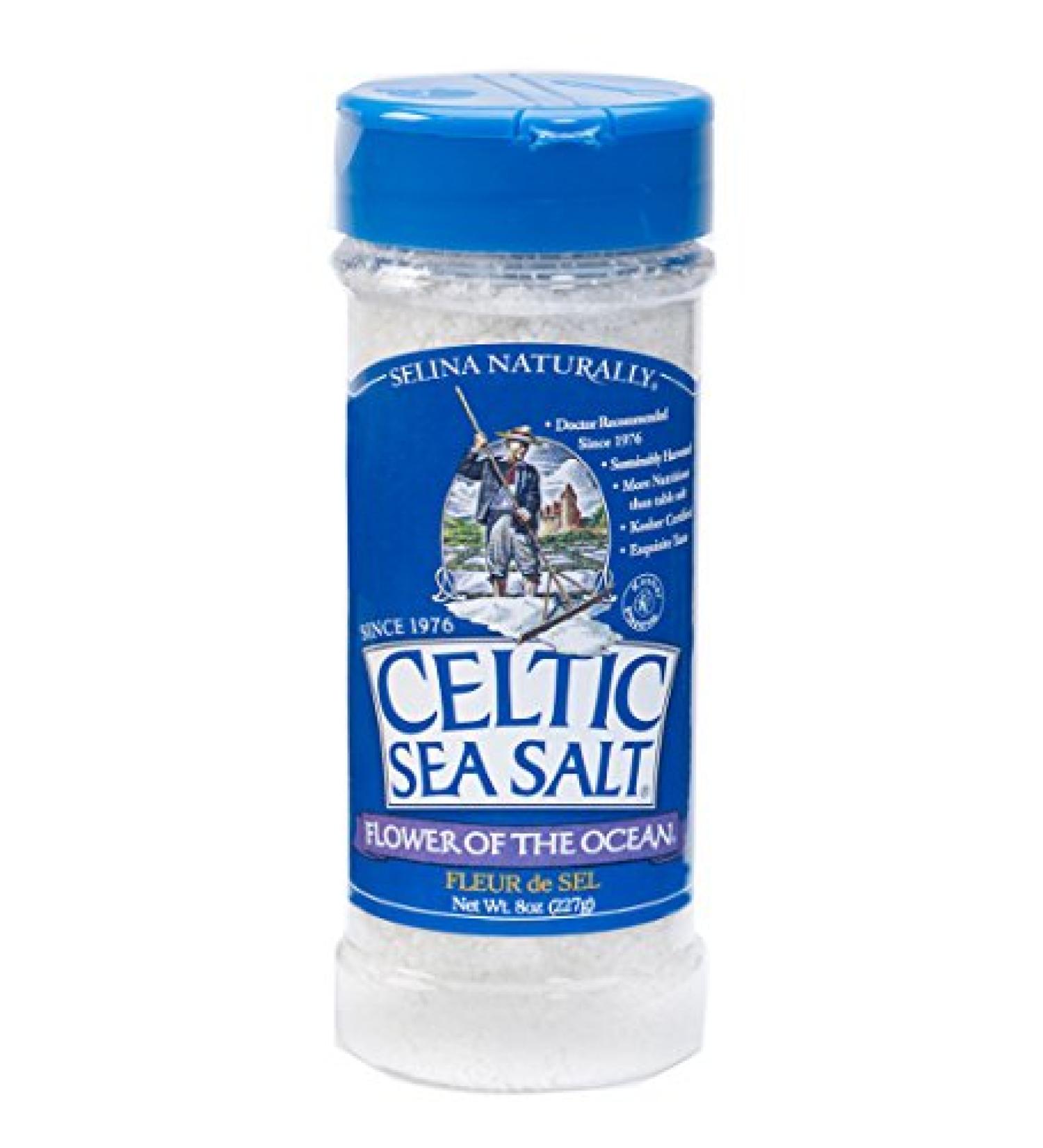 Flower of the Ocean Celtic Sea Salt Shaker - 8oz | Fleur de Sel Gourmet Sea Salt - Buy Online on GoSupps.com