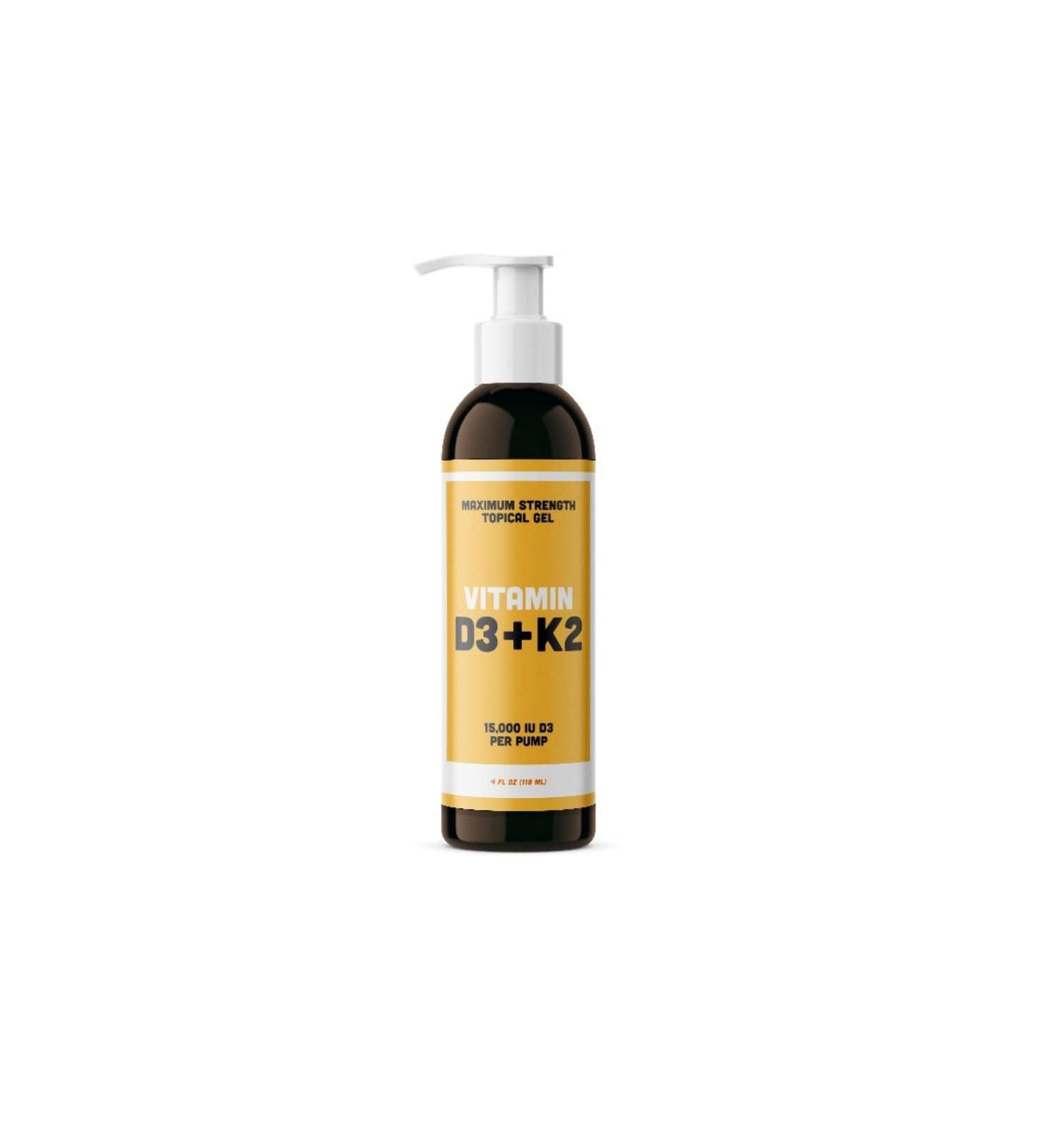 Androgenesis Vitamin D3 K2 Maximum Strength Topical Gel - 15000+ IU Per Pump - Buy Online on GoSupps.com
