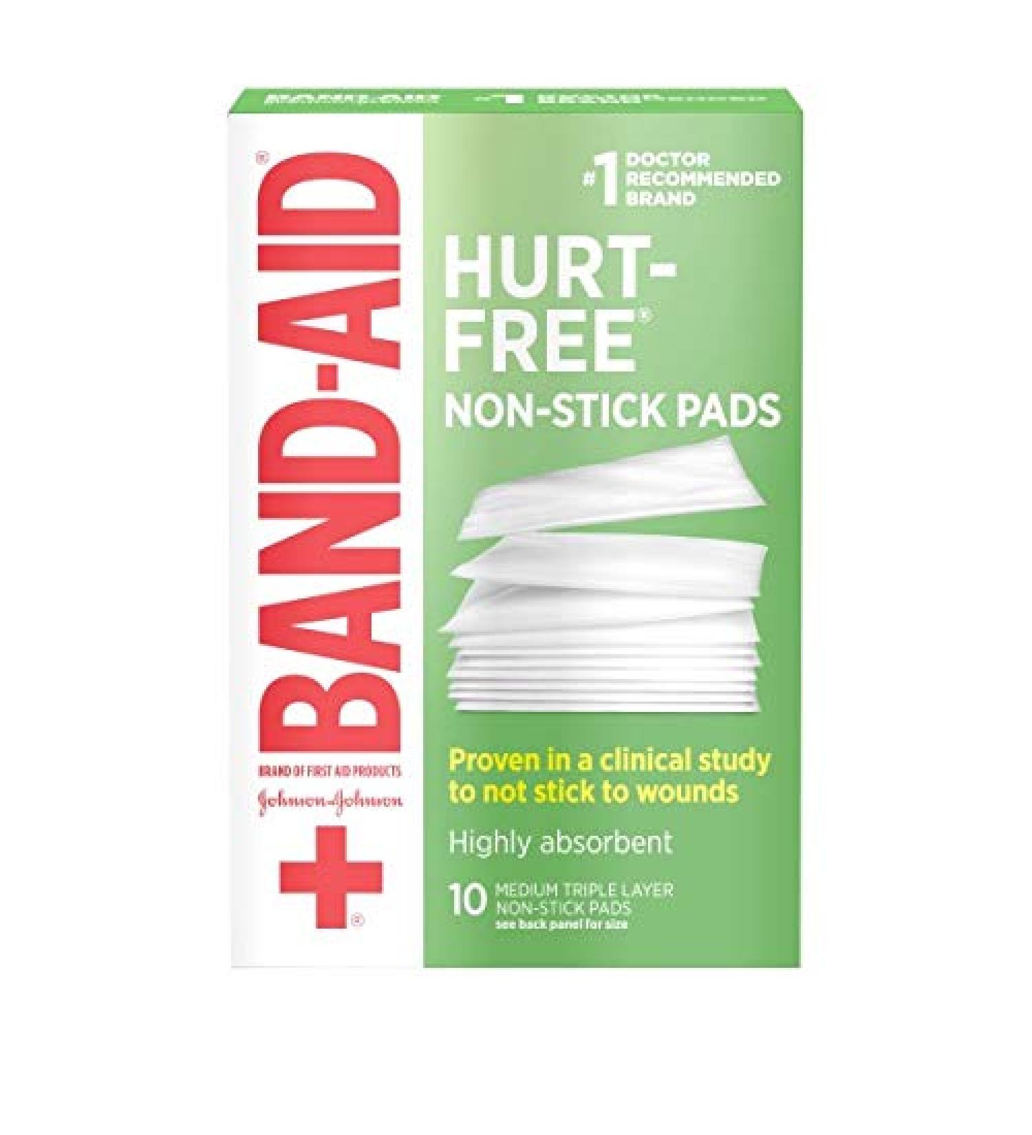 BAND-AID Brand HURT-FREE Non-stick Pads 2INX3IN, 10 COUNT 10 Count (Pack of 2)