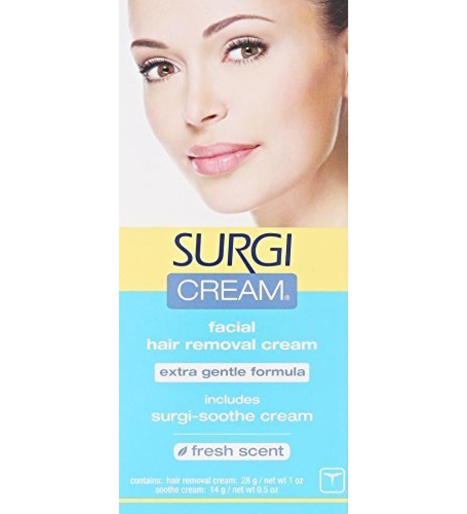 Surgi-cream Hair Remover Extra Gentle Formula For Face 1-Ounce Tubes (Pack of 3) by Surgi-Cream