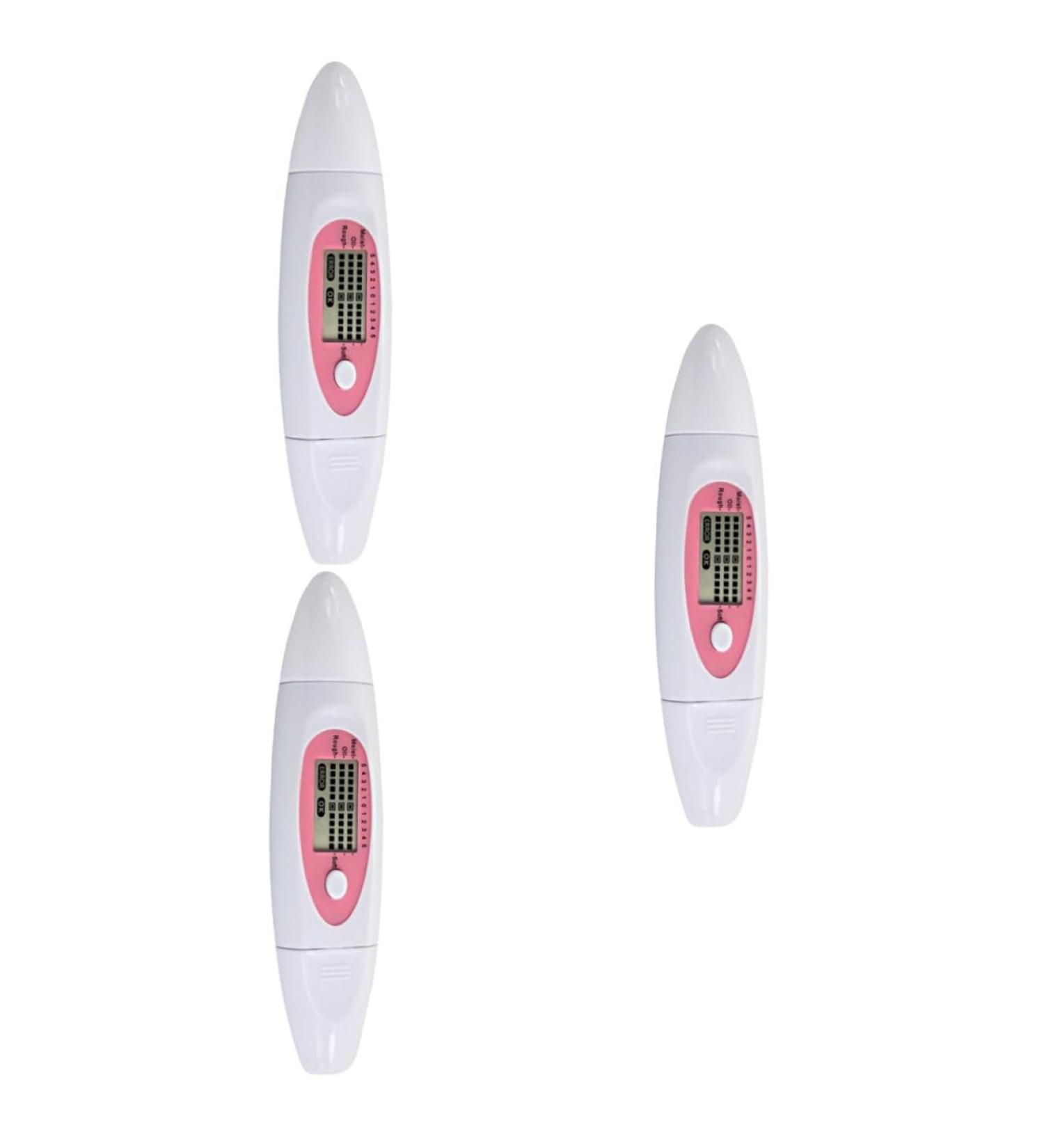Housoutil 3pcs 3 1 Skin Detector Digital Skin Moisture Sensor Facial Moisture Meter Analyzer Triple Monitor 13.5X2 CMx3pcs Pink+whitex3pcs - Buy Online on GoSupps.com