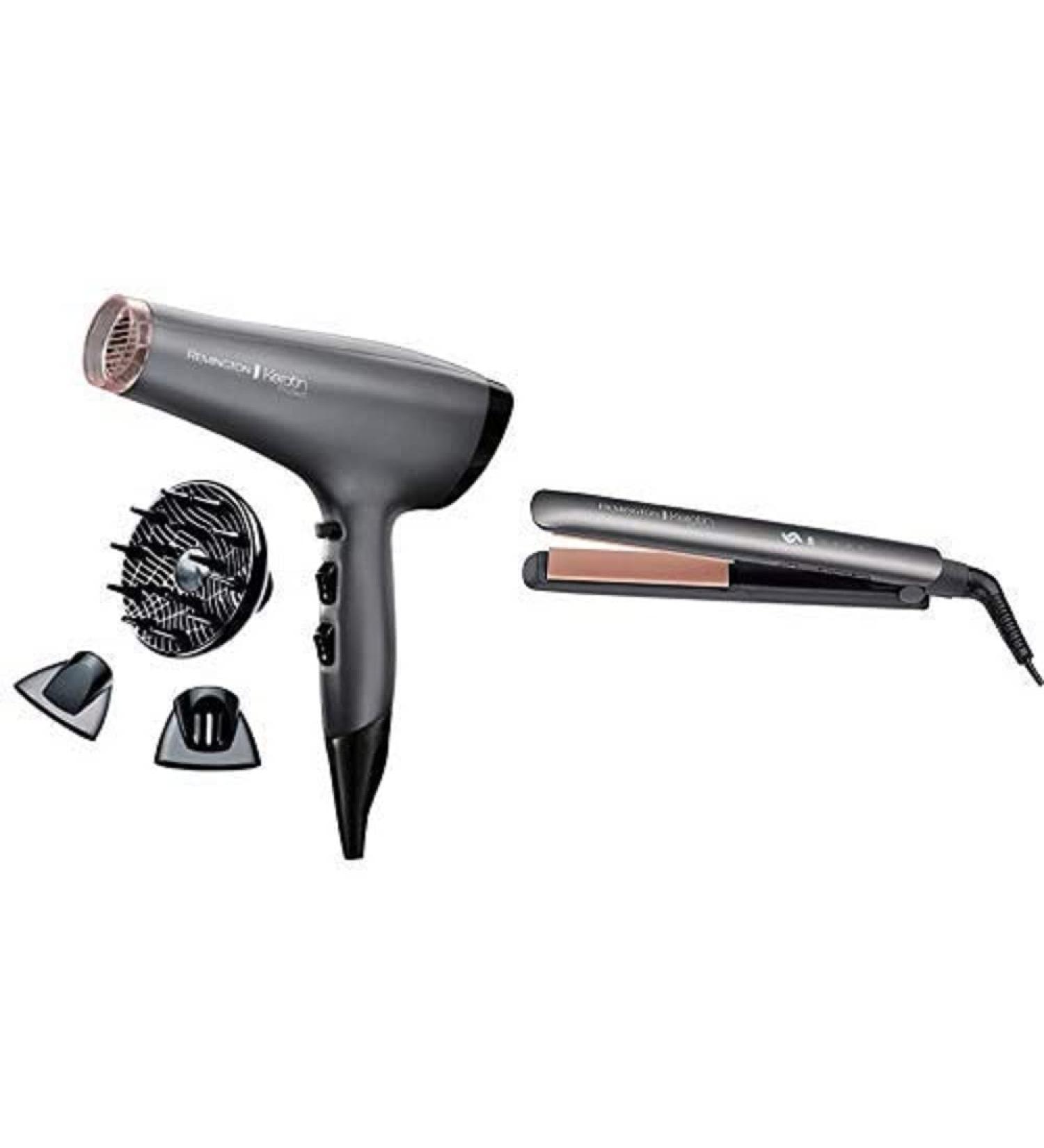 Remington Keratin Protect Ionic Hair Dryer Infused with Keratin and Almond Oil with Keratin Protect Intelligent Ceramic Hair Straighteners Hair Straighteners and Hair Dryer - Buy Online on GoSupps.com