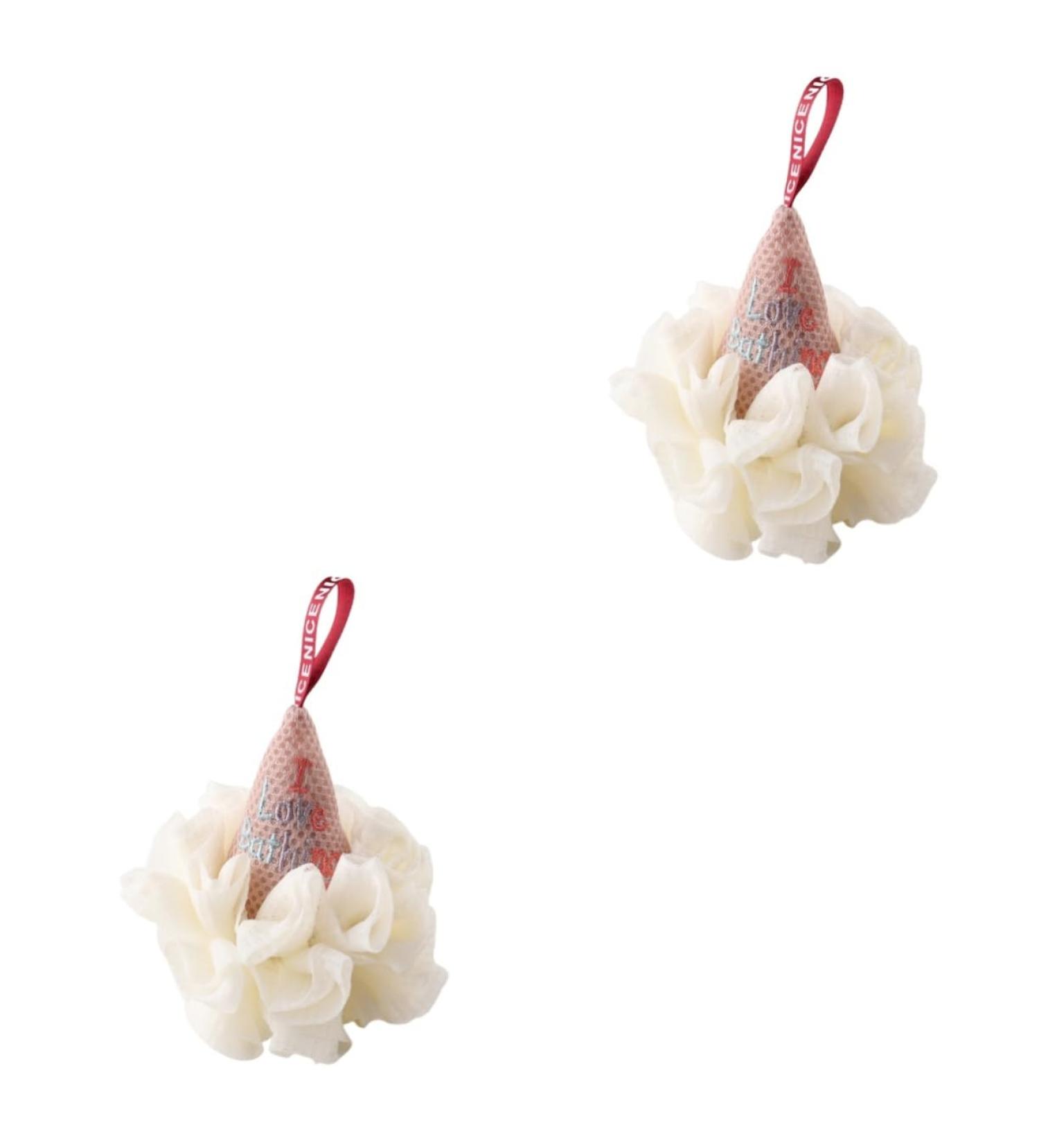 Housoutil Ice Cream Bath Ball - 2 Pcs Mesh Shower Puff & Loofah for Body Wash - Anti-Separation Polyester Sponge - Ideal for Men - International Shipping Available - Buy Online on GoSupps.com