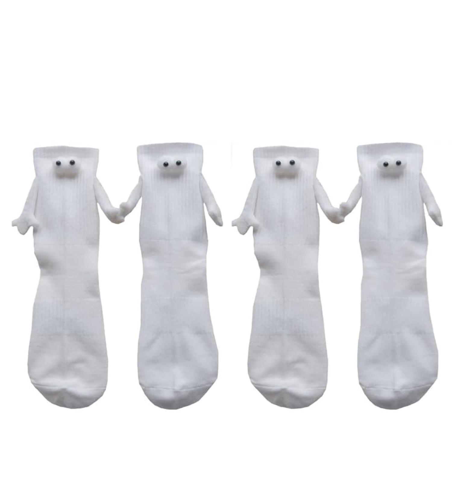 QIUNI Funny Magnetic Suction 3D Couple Socks - Unisex Holding Hands Design | 2pairs-1 One Size - Buy Online on GoSupps.com