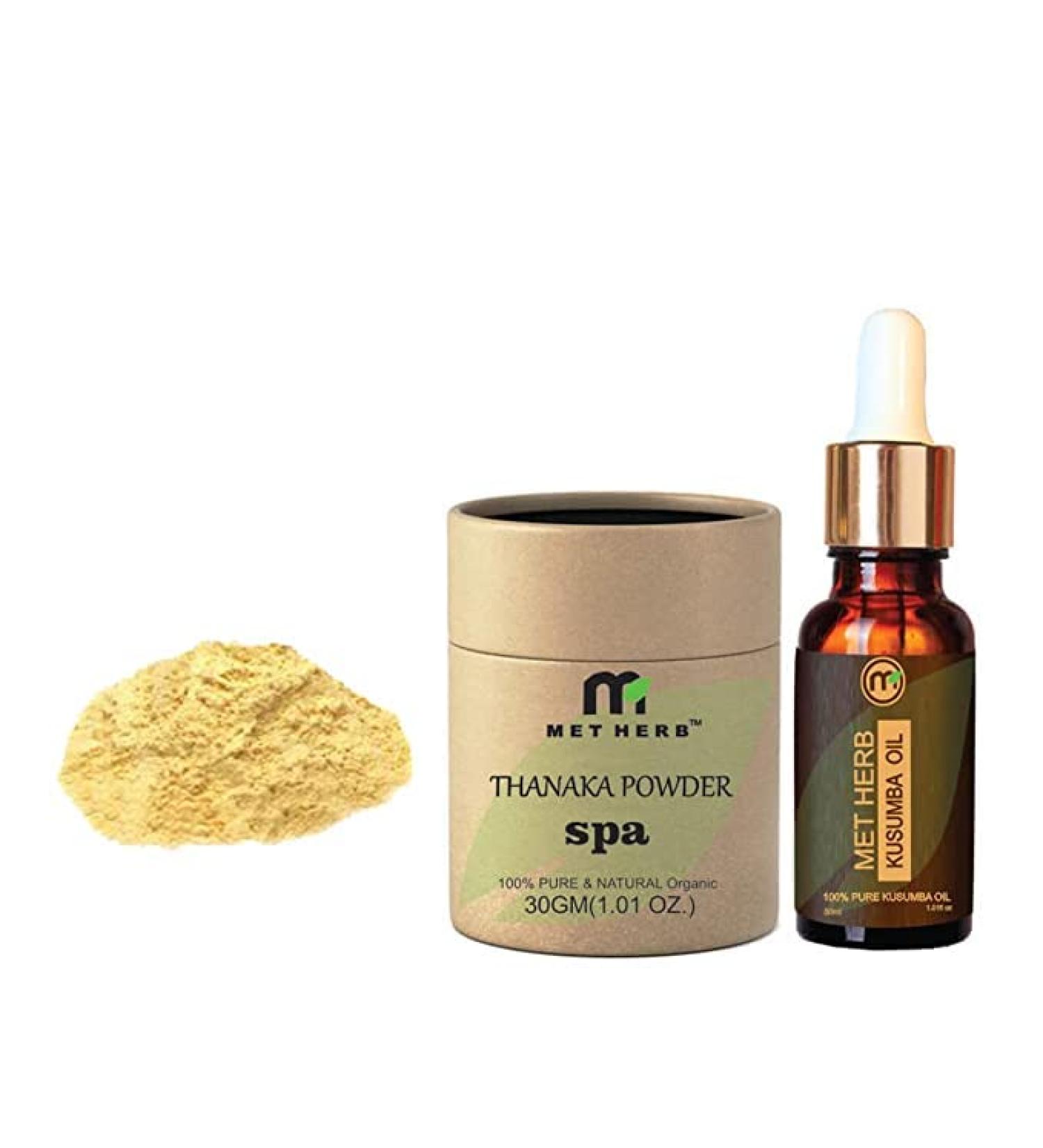 Metherb 30g Thanaka Powder & 30ml Kusumba Oil | Eco-friendly Hair Removal Set - Buy Online on GoSupps.com