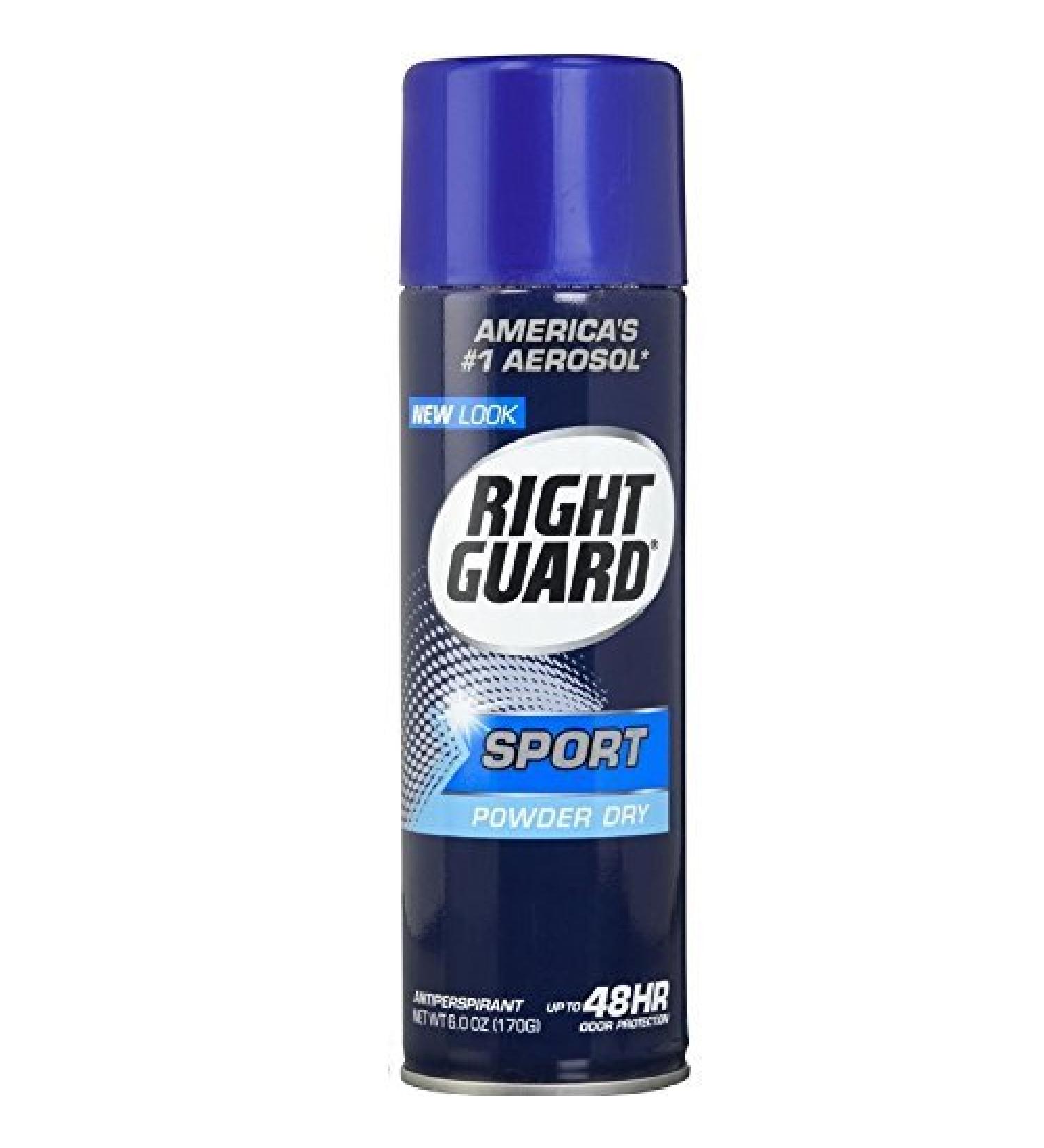 Right Guard Aerosol Sport Powder Dry Antiperspirant 6 oz (Pack of 5)