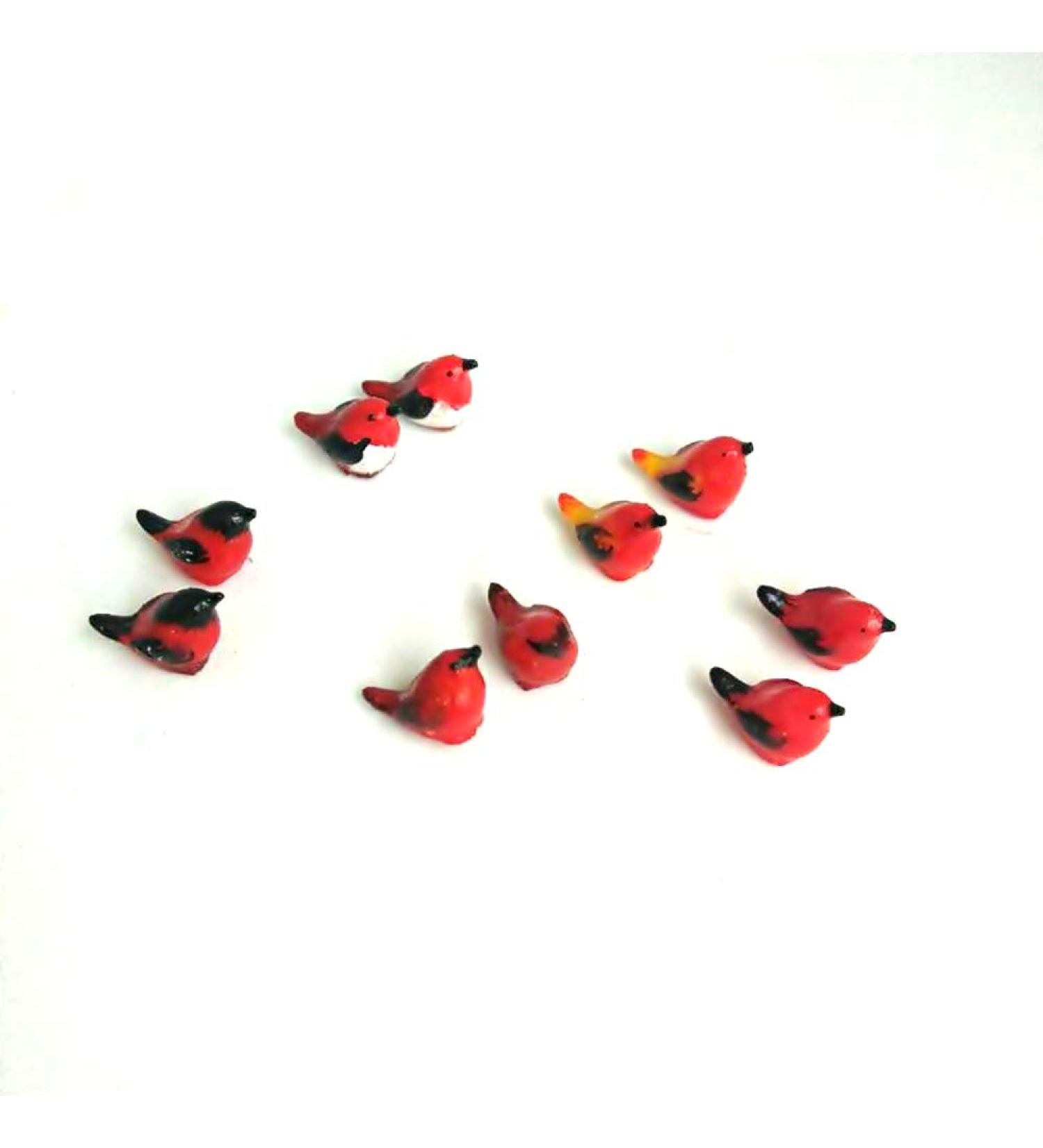 10pcs Multicolor Clay Red Birds Mini Figurines for DIY Dollhouse Craft - An_Shop - Buy Online on GoSupps.com