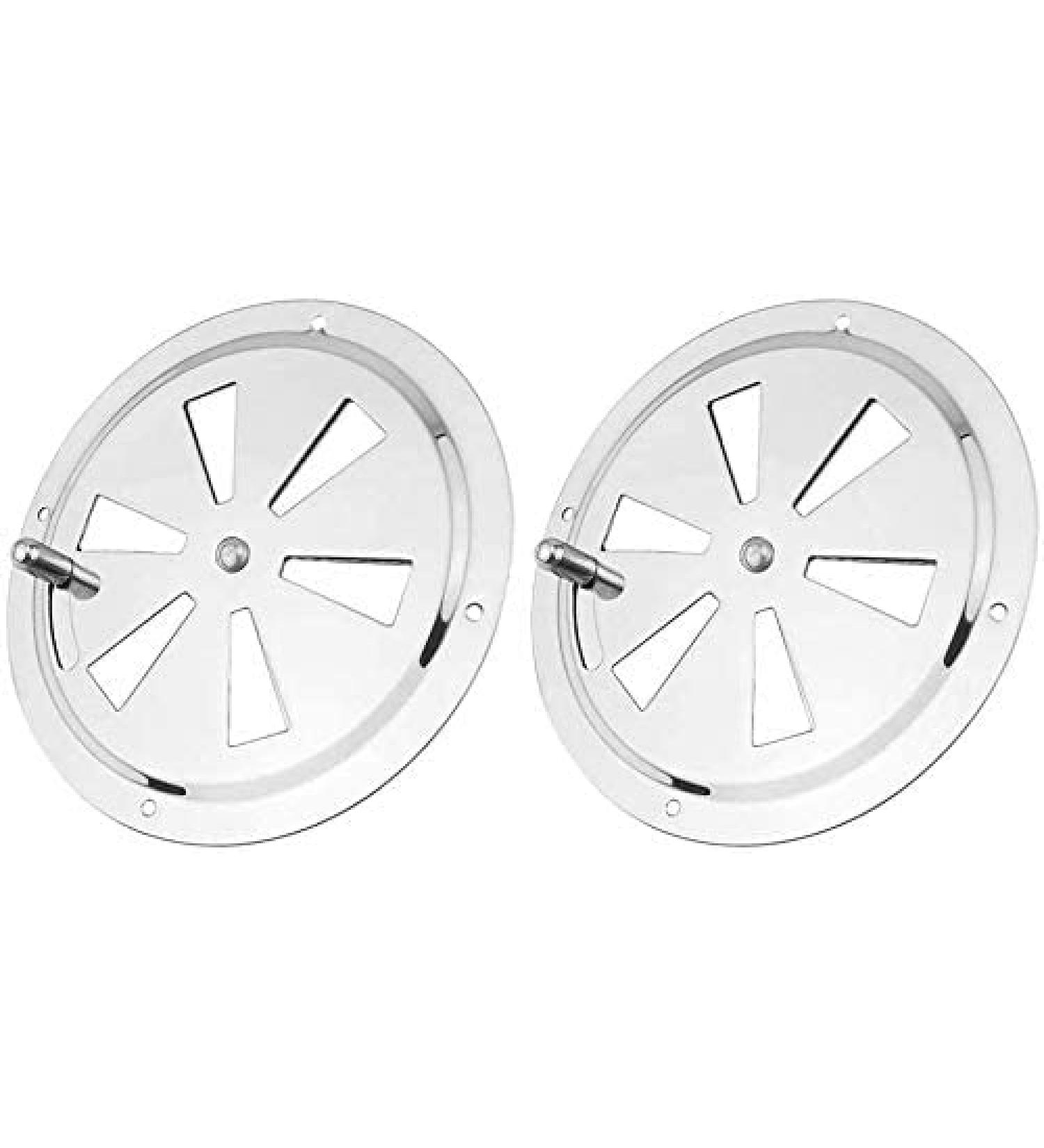 iSure Marine 4 inch Round Butterfly Air Vent Plate 2 Pack - 316 Stainless Steel for Boat Cabin Ventilation - Buy Online on GoSupps.com