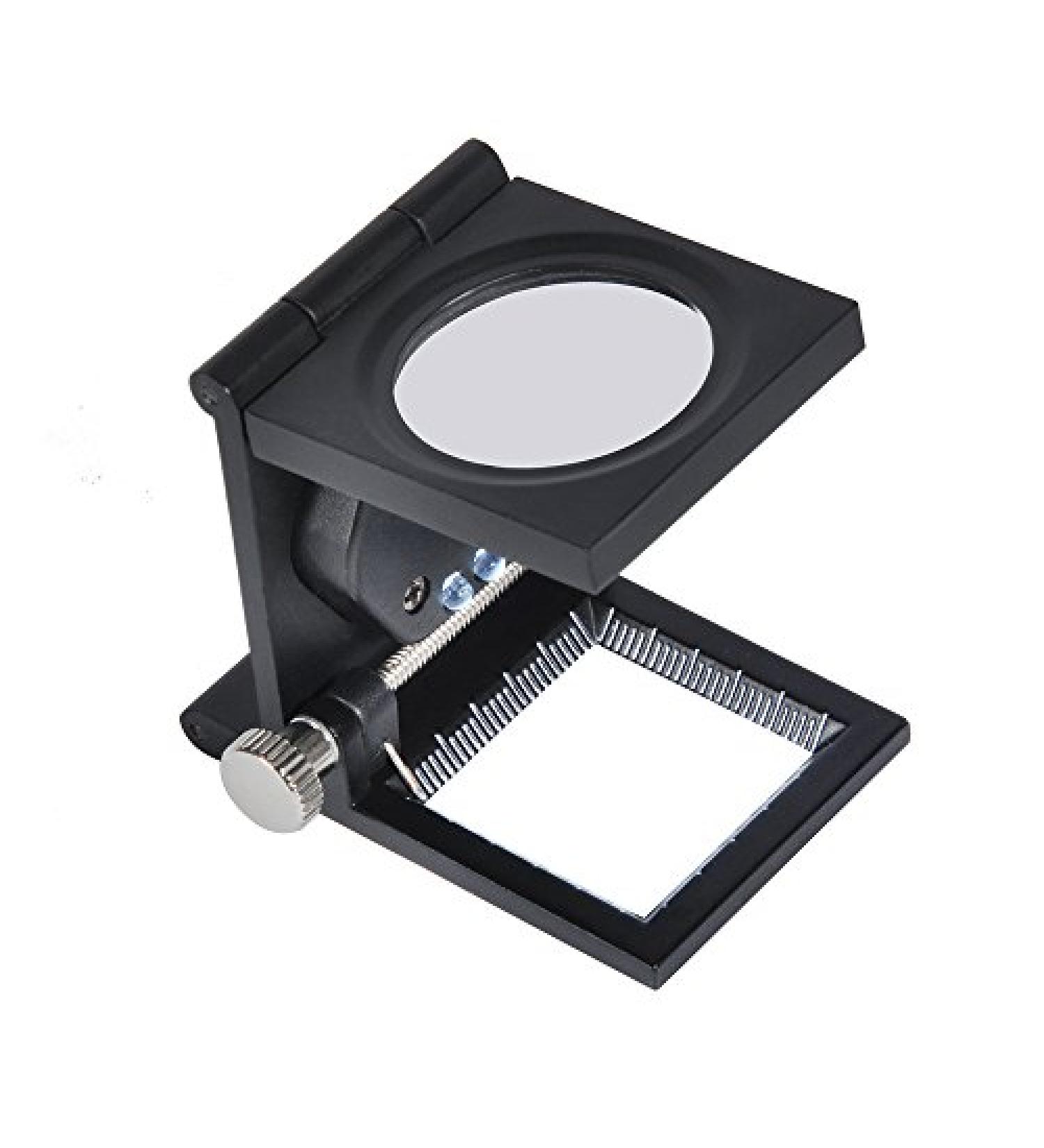 1pc 10X Magnifier LED Three Folding Magnifier Magnifying Glass with Scale Magnifying Glass for Cloth Jewelers Watch - Buy Online on GoSupps.com