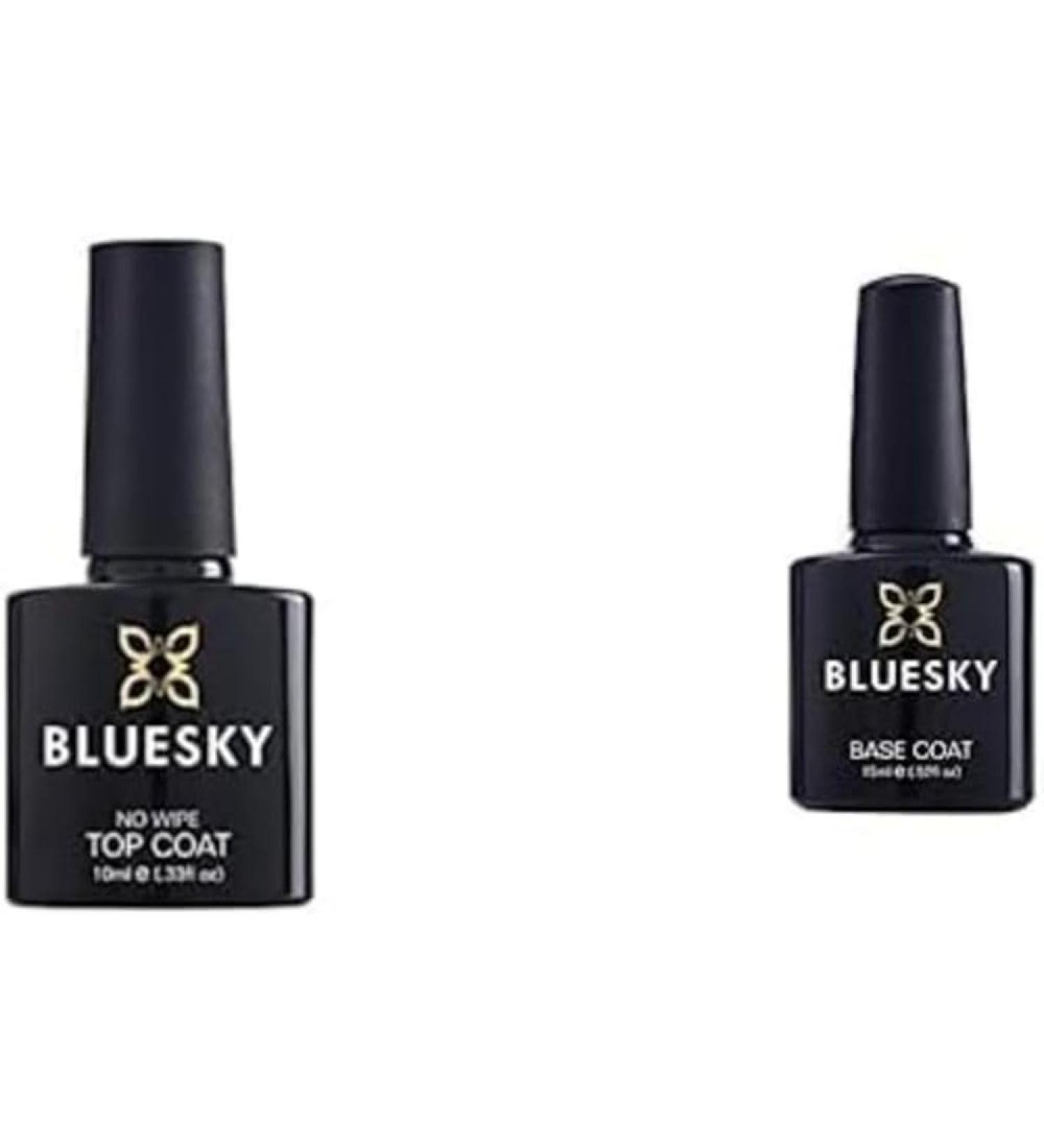 Bluesky NO WIPE TOP COATand Base Coat Soak Off UV LED Gel Polish Strong Adhesion Long Lasting Manicures Clear Large 15 ml - Buy Online on GoSupps.com
