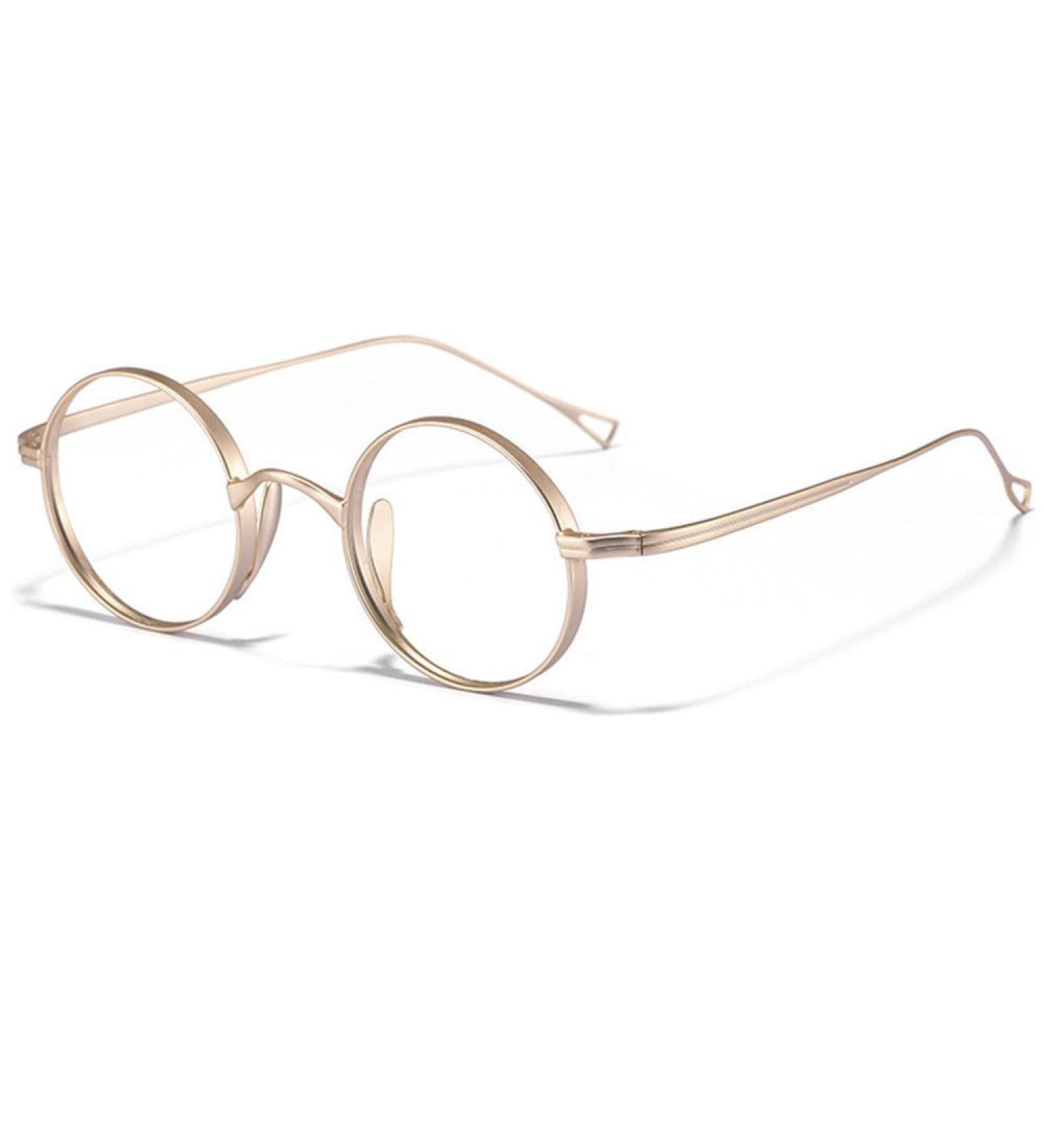 DAGIJIRD Round Vintage Style Glasses - Retro Gold Titanium Frames | 132mm Length - Shop Internationally! - Buy Online on GoSupps.com