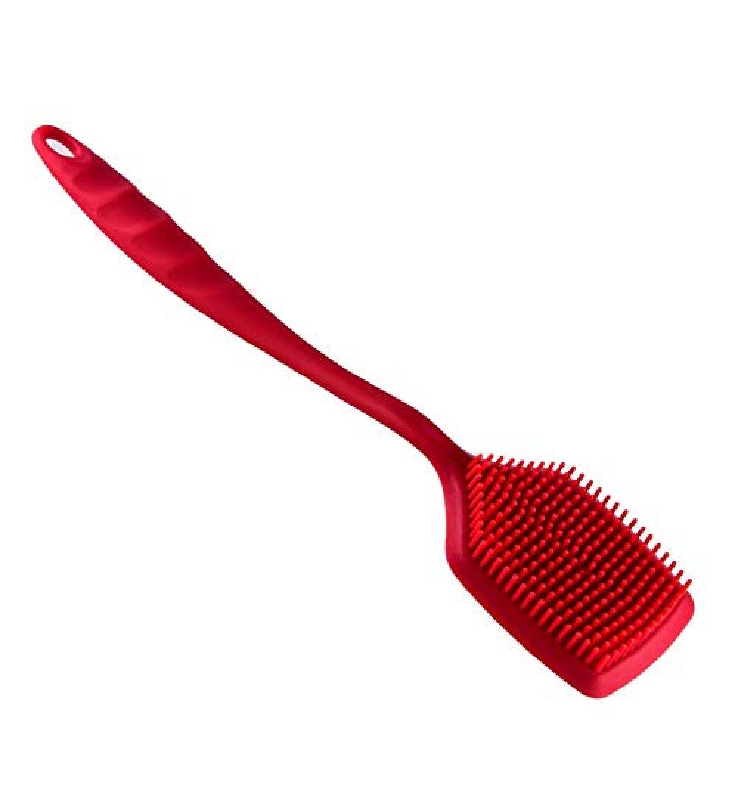 Bumdenuu Silicone Dishwasher Brush with Long Handle (Red) - Buy Online on GoSupps.com