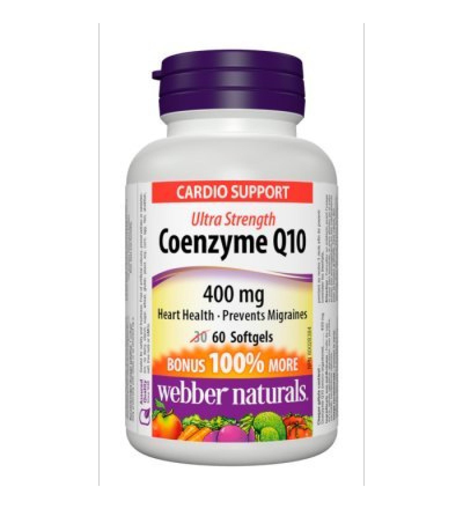 Webber Naturals Coenzyme Q10 Ultra Strength 400 mg Bonus 30+30 softgels