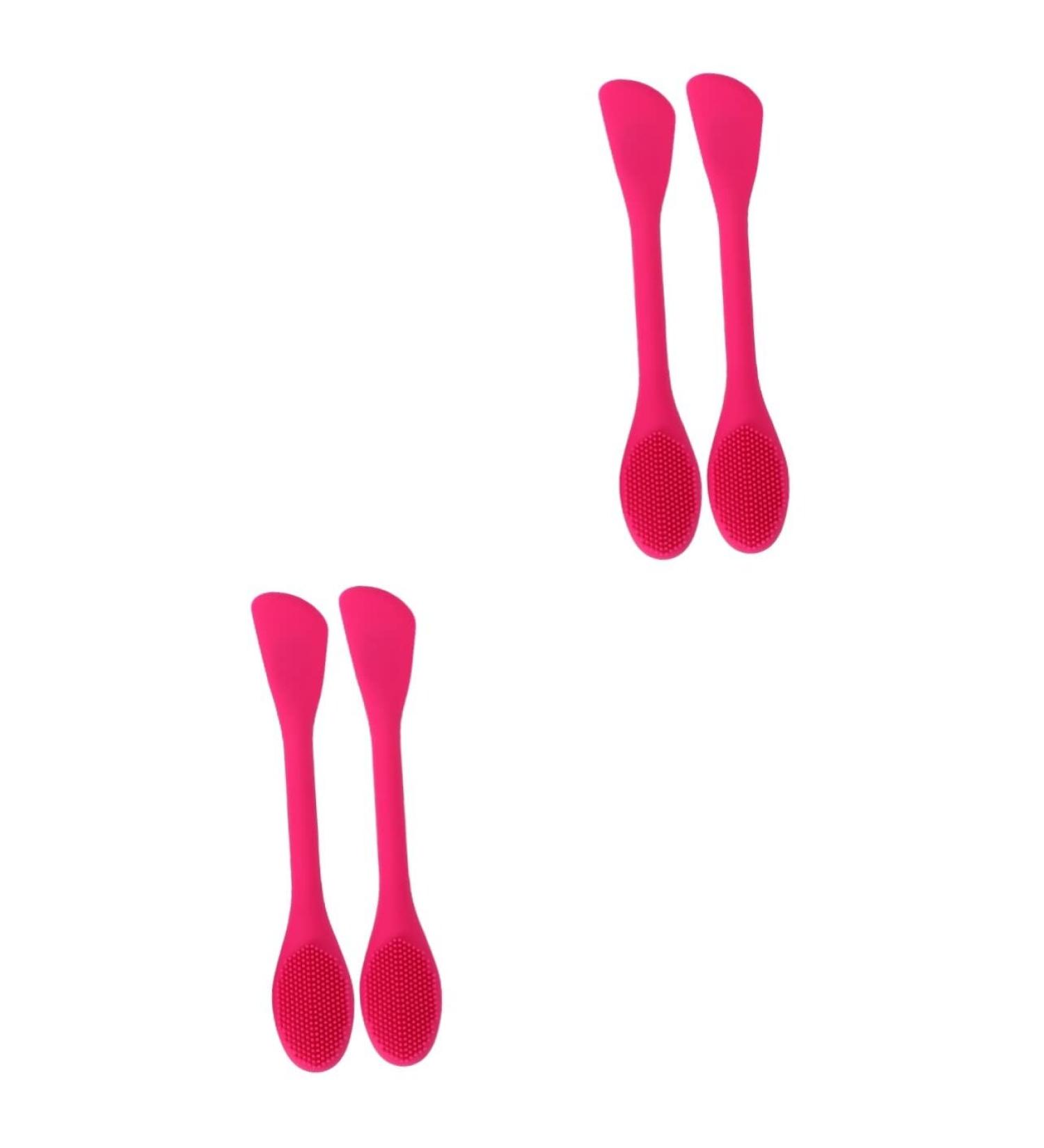 FRCOLOR 4 Pcs Facial Cleansing Brush Manual Silicone Facial Scrubber Silicone Cleaning Brush Scrubber Massager Silicone Brush Silicone Stick Cleasing Milk Handheld Rosyx2pcs 16.5*3cmx2pcs - Buy Online on GoSupps.com
