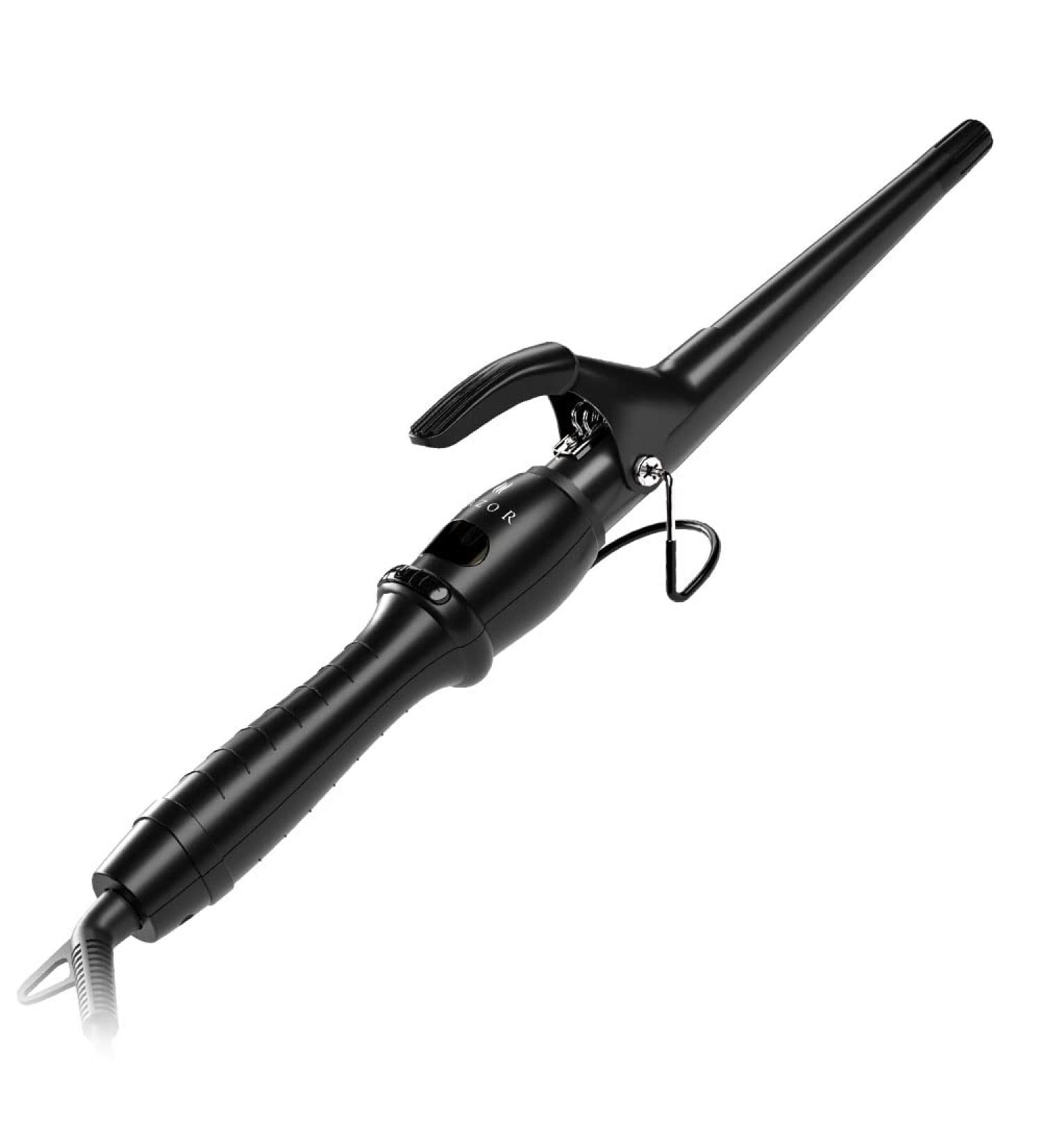 Wazor Ceramic 1-1/2" Tapered Hair Curler with Short Clip Fast Heat-up 9 Temp Setting Curling Wand for Long Lasting Curls or Waves Auto Shut Off LED Display and 2 Hair Clips - Buy Online on GoSupps.com