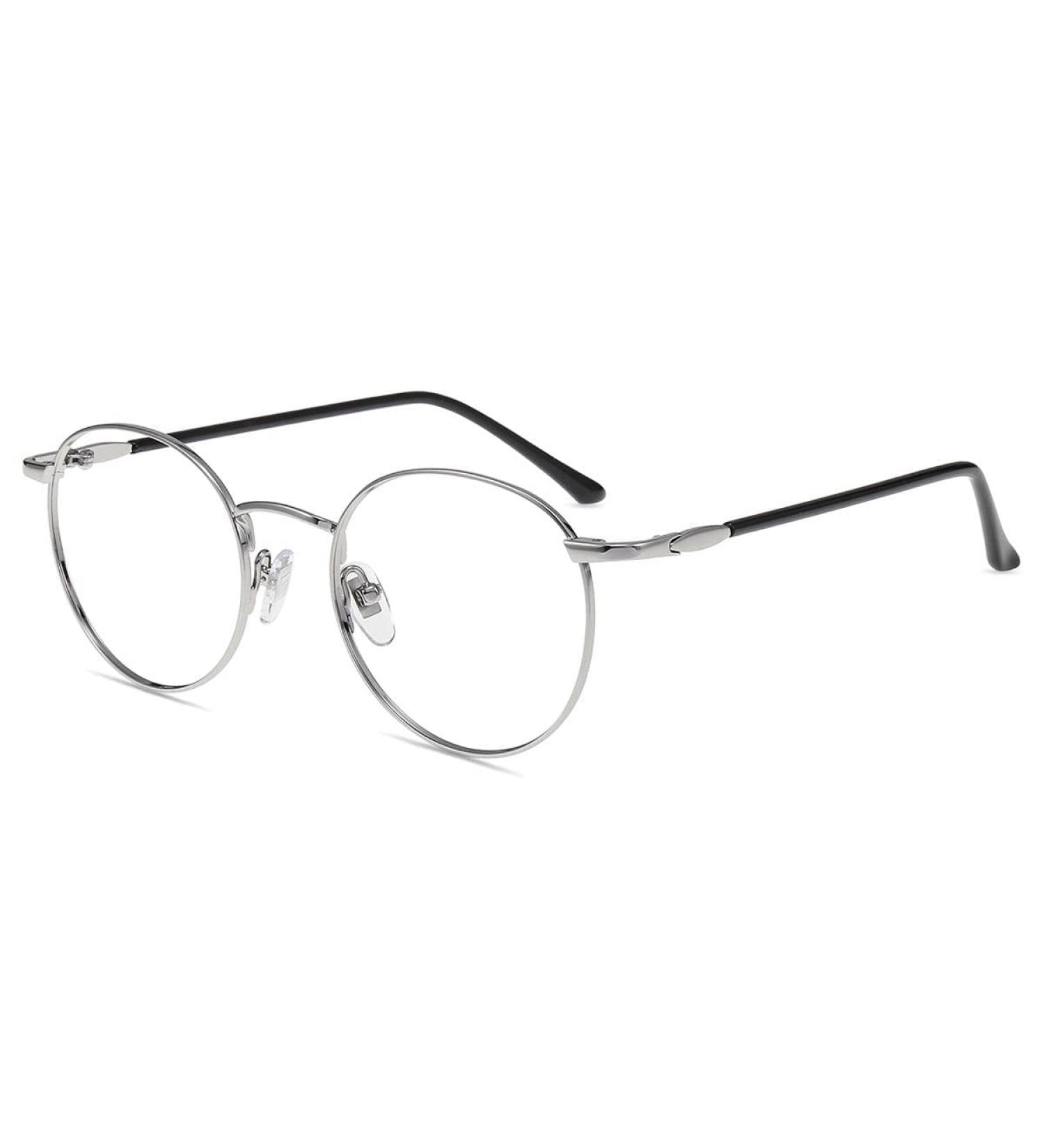 Firmoo Blue Light Blocking Reading Glasses - Round Vintage Metal Frame Silver, 1.0x - UV400 Computer, Gaming Glasses with Anti-Glare, Anti-Eyestrain Lens - Buy Online on GoSupps.com