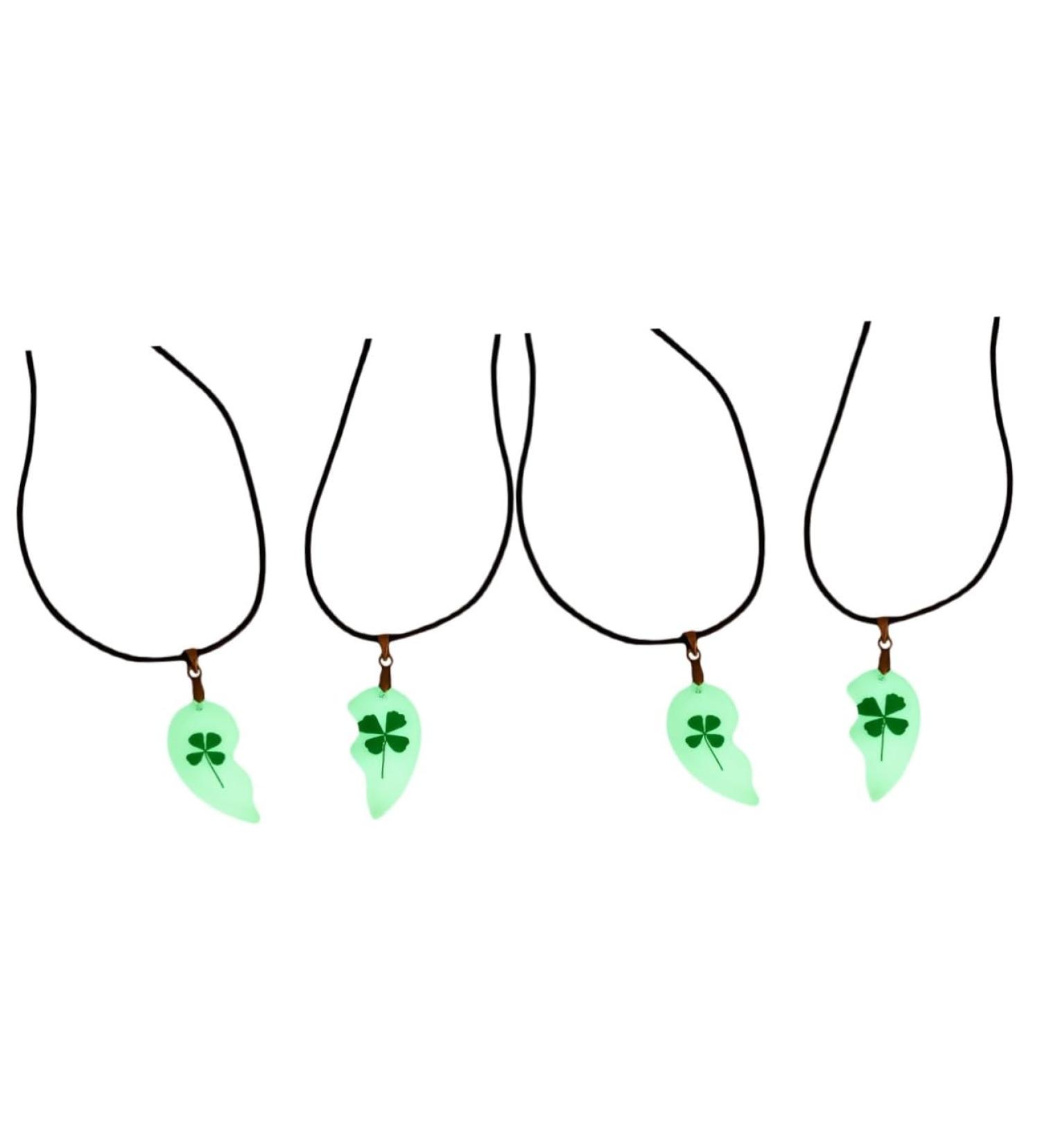 Abaodam 2 Pairs Four Leaf Necklace Greenery Decor Irish Bead Necklace Delicate Necklace Girl Lovers - Buy Online on GoSupps.com