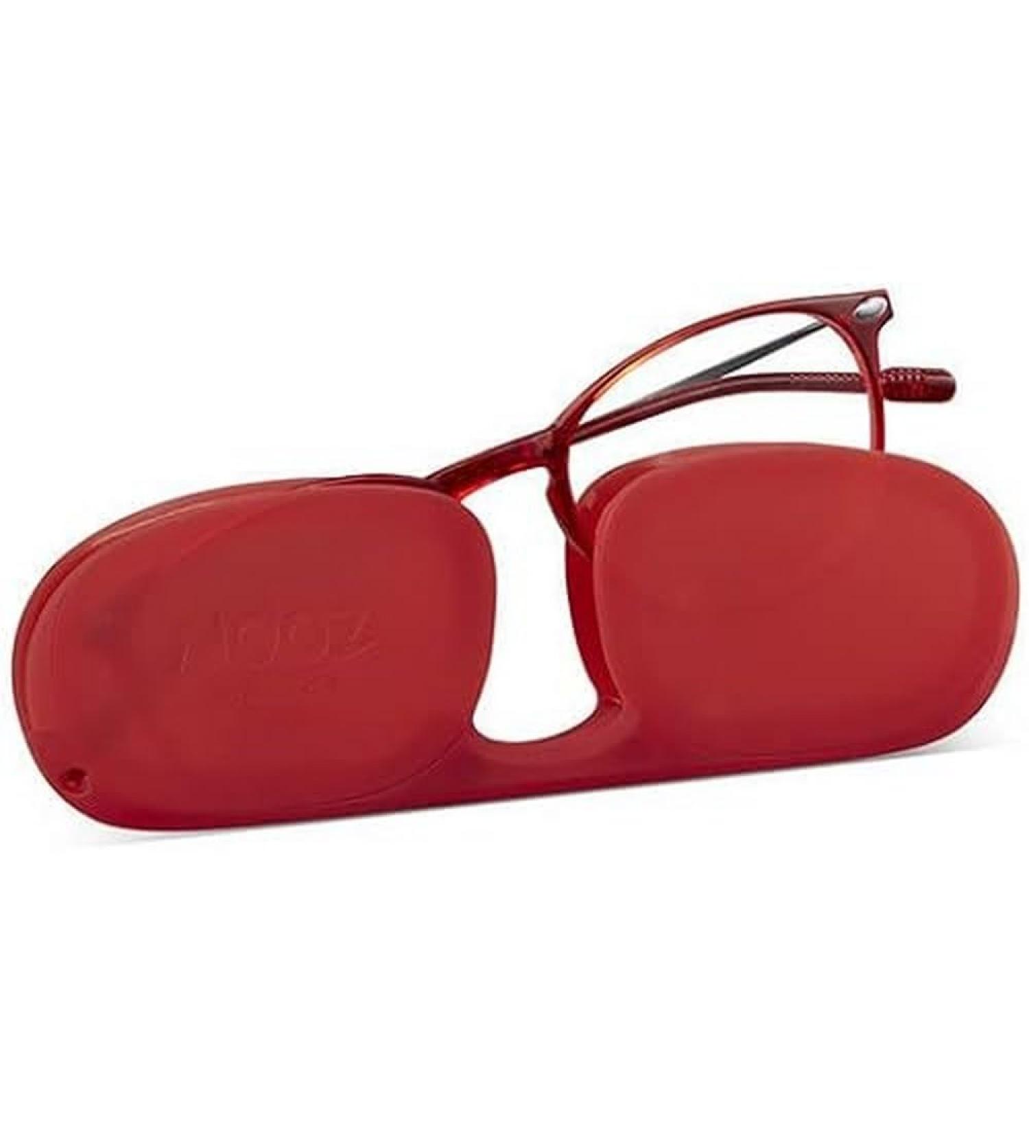 Nooz Reading Glasses - Rectangular Shape - Magnifying Glasses for Men and Women - Model Bao Collection Essential Ruby 1 Diopter