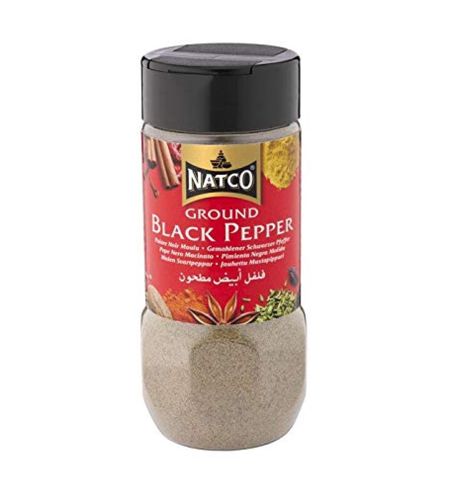 Natco - Poivre noir moulu - 100 g - Lot de 4