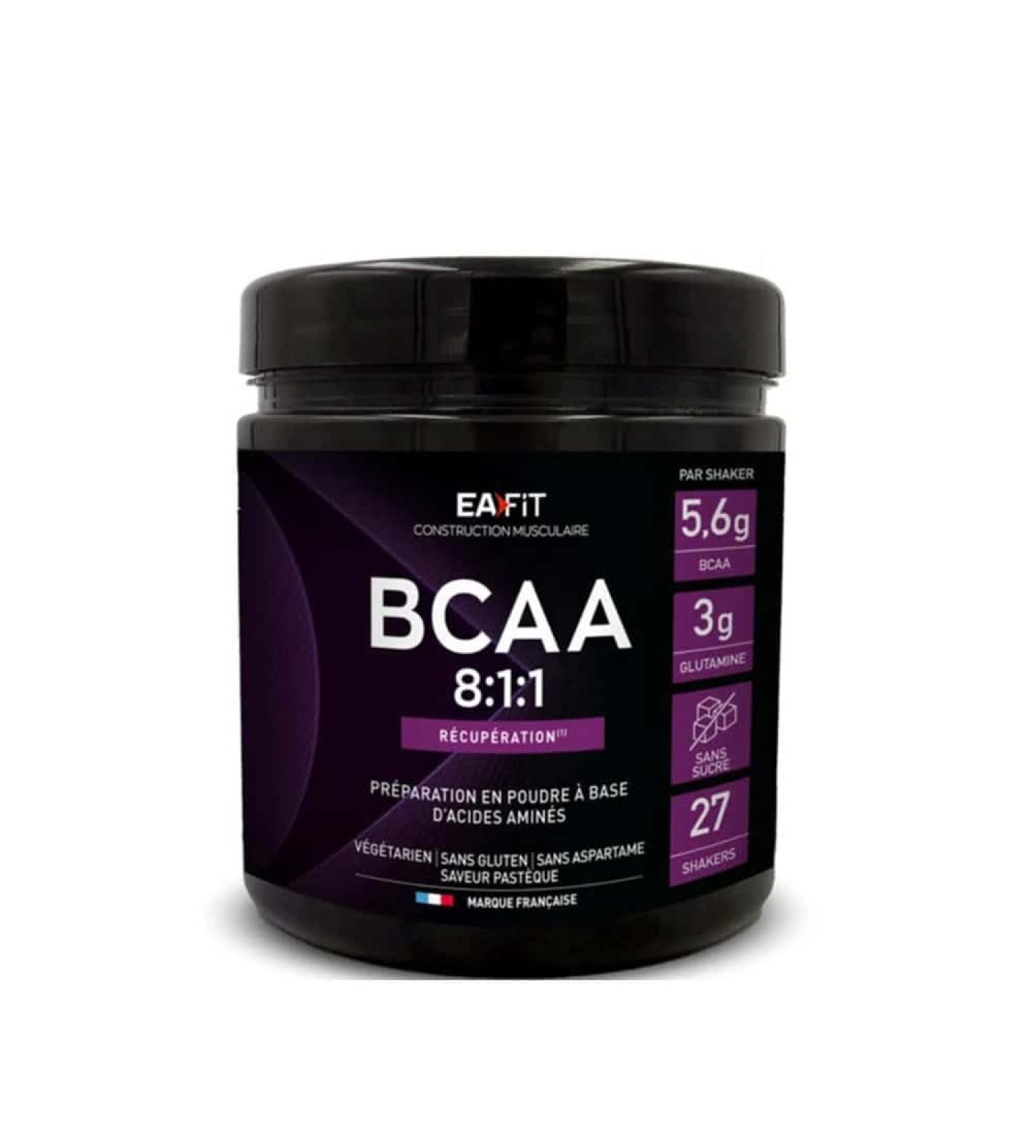 BCAA 8.1.1 | Eafit | 5.7 g BCAA - 3 g GLUTAMINE - PASTEC FLAVOR - The powdered drink based on amino acids - sugar free - gluten free - vegetarian - 27 shaker | bodybuilding fitness and other sports