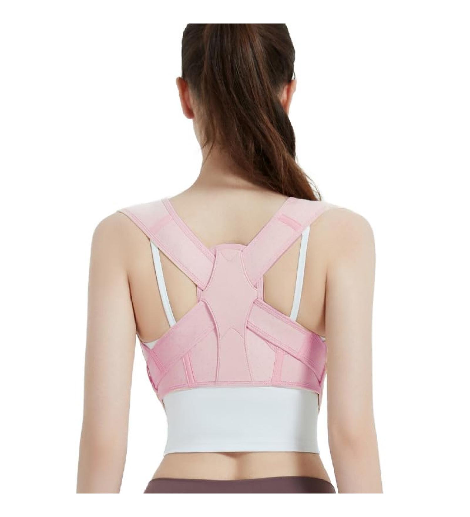 Women's Posture Corrector Adjustable Back Brace Adjustable and Full Back Support Improves Back Posture and Lumbar Support L-XL Pink - Buy Online on GoSupps.com