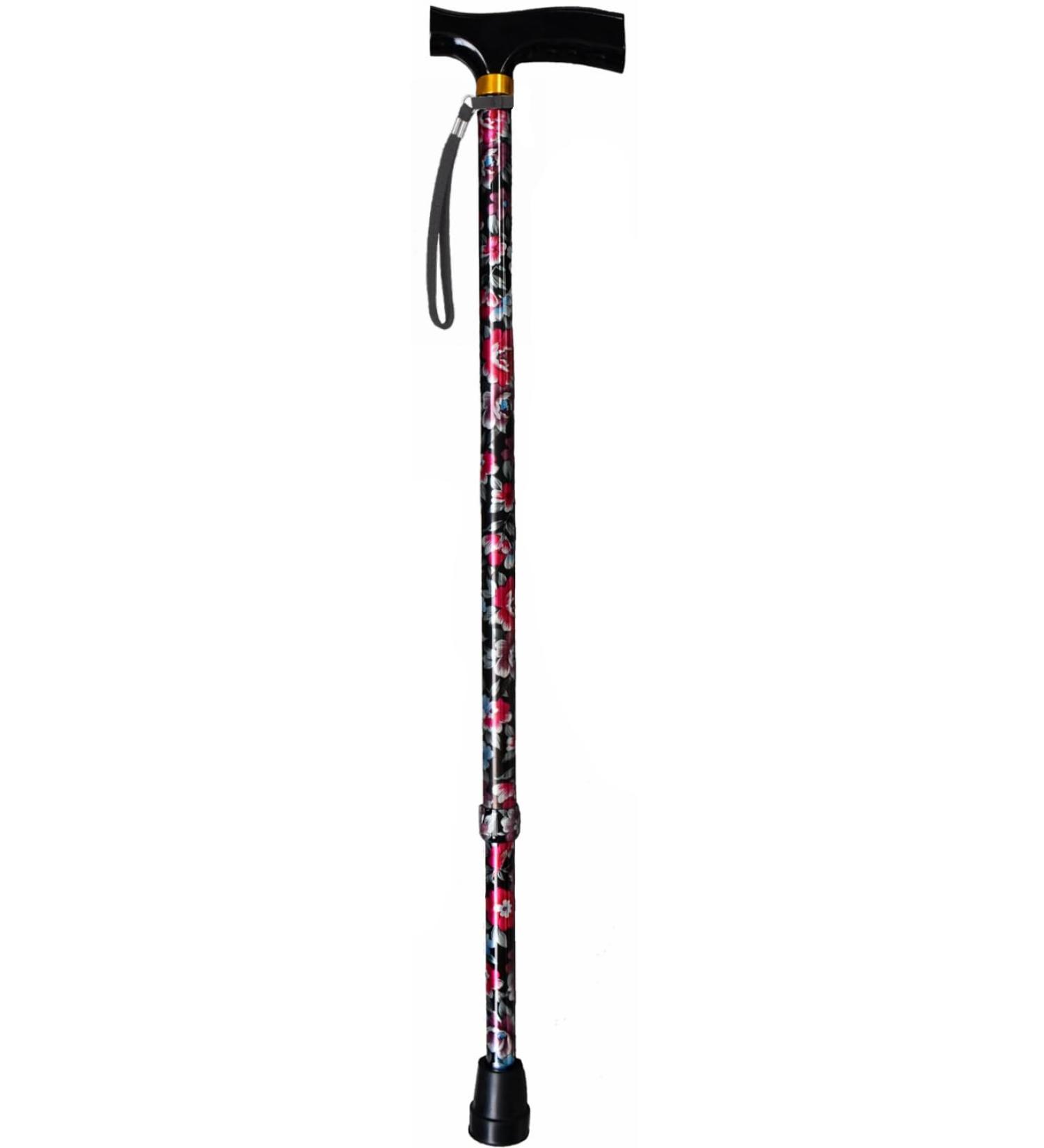 Adjustable Walking Cane for Seniors One Piece Aluminum Cane No Folding Cane Height Adjustable 73 to 95 cm Walking Stick Stable Walking Stick with Smooth Wooden Handle (Black) - Buy Online on GoSupps.com