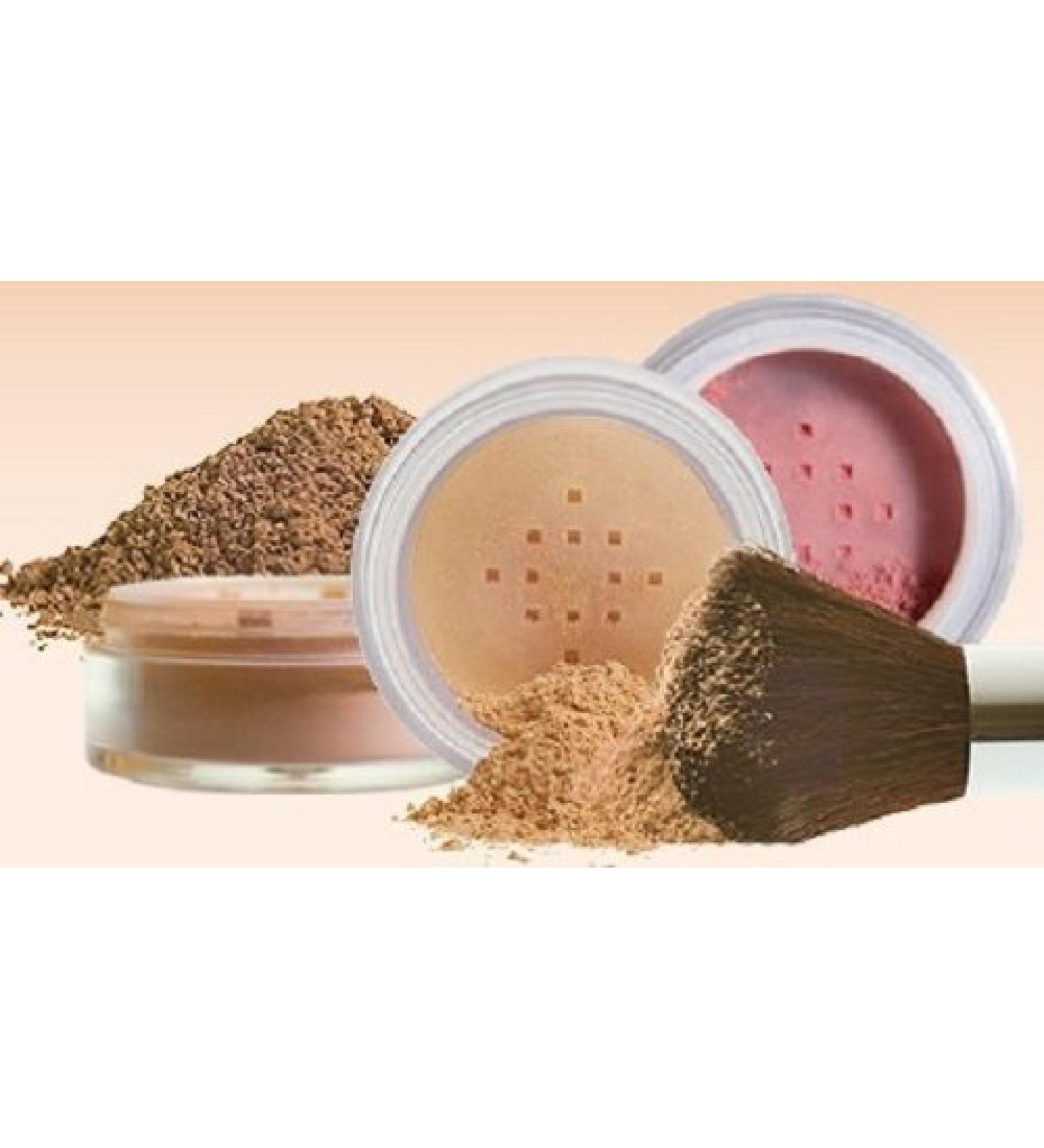 4pc Mineral Makeup Kit with Kabuki Brush - Full Coverage Concealer, Blush, Foundation, Powder in Beige - Buy Online on GoSupps.com