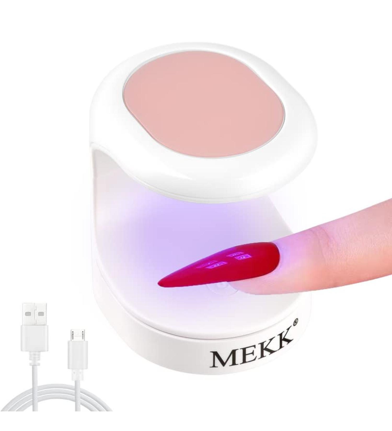 MEKK Mini UV LED Nail Lamp - 16W Professional Nail Dryer for Gel Nails in Pink - Buy Online on GoSupps.com