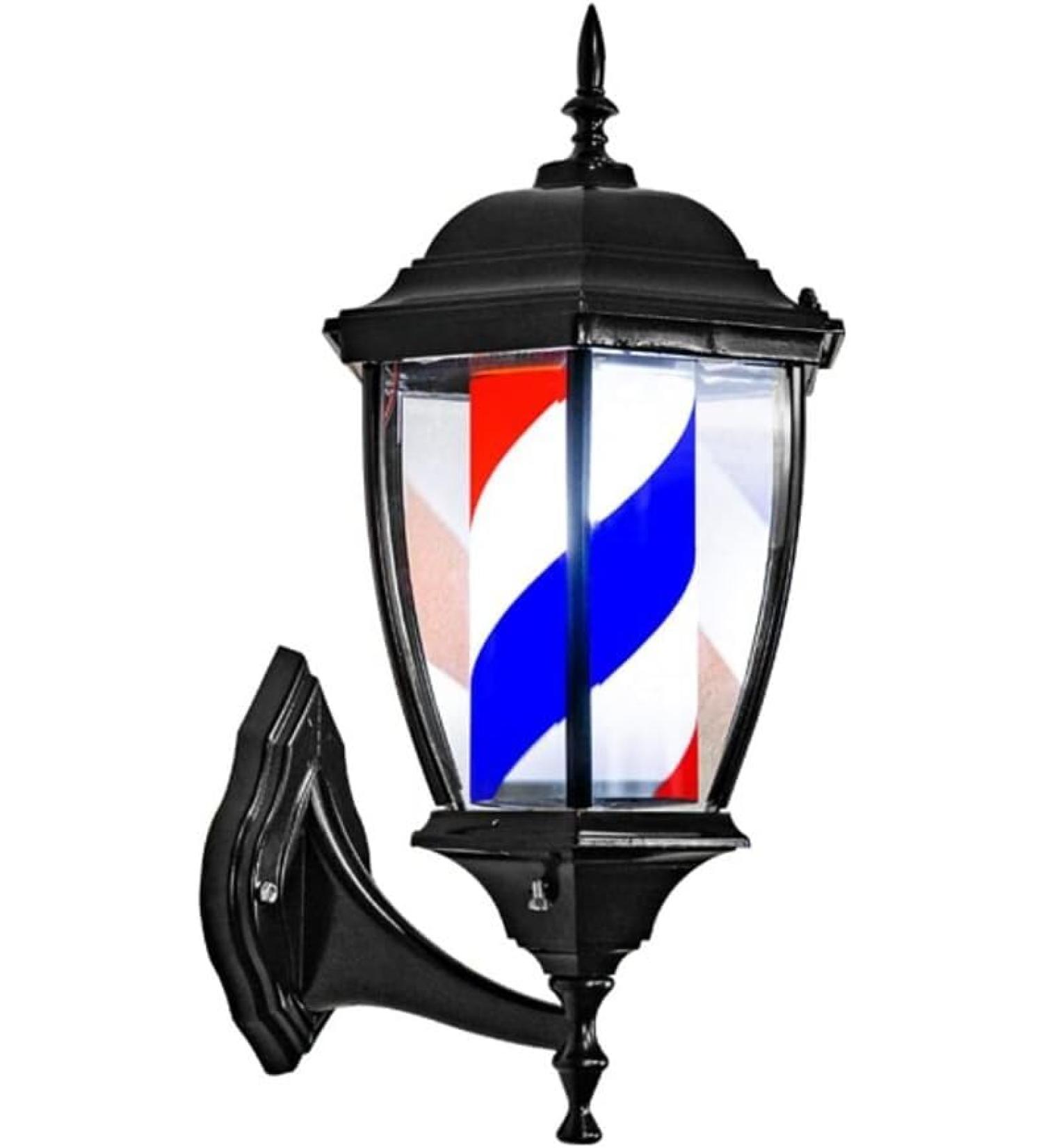 Barber Shop Pole Light Outdoor Vintage Style Red White Blue Strips Rotating Illuminating Hair Salon Hairdressing Sign Light Barber Shop Waterproof Wall Mountable Lamp - Buy Online on GoSupps.com