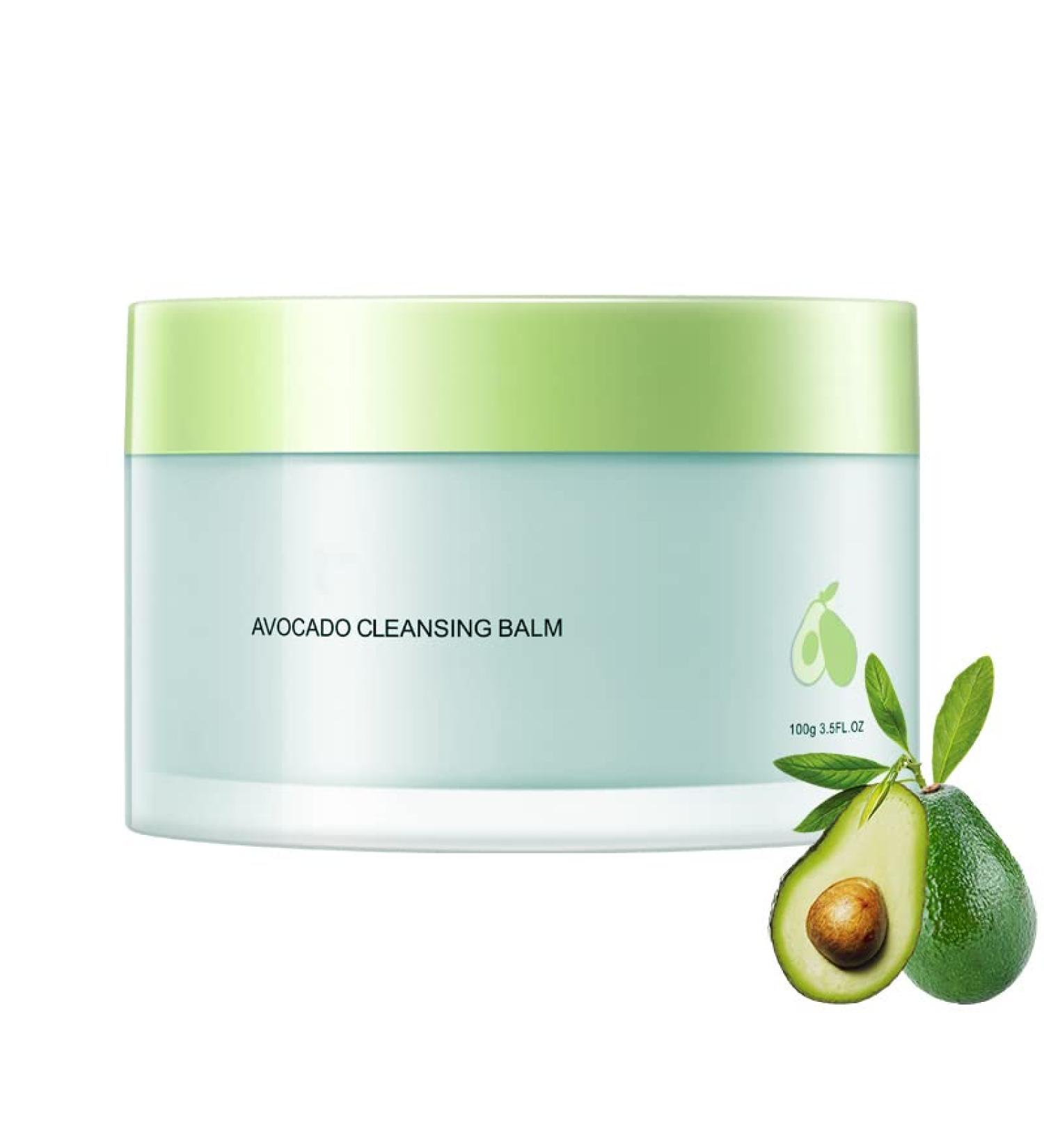 Avocado Cleansing Balm Deep Cleansing Makeup Remover for Men Women 100g Refreshing Face Dirt Grease Moisturizes Skincare Clean Pore Remover Balm Cleaner for Eye Lip Face Makeup Travel - Buy Online on GoSupps.com