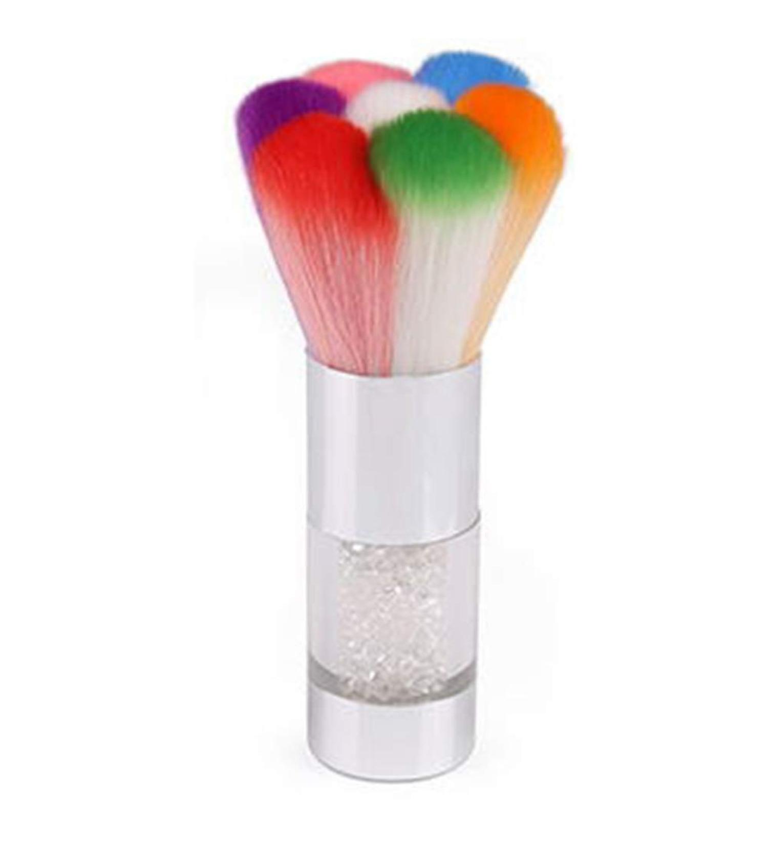 Colorful Acrylic Nail Brush Cleaner - Dust Removal Tool for Nail Art - Silver Makeup Brush - Buy Online on GoSupps.com
