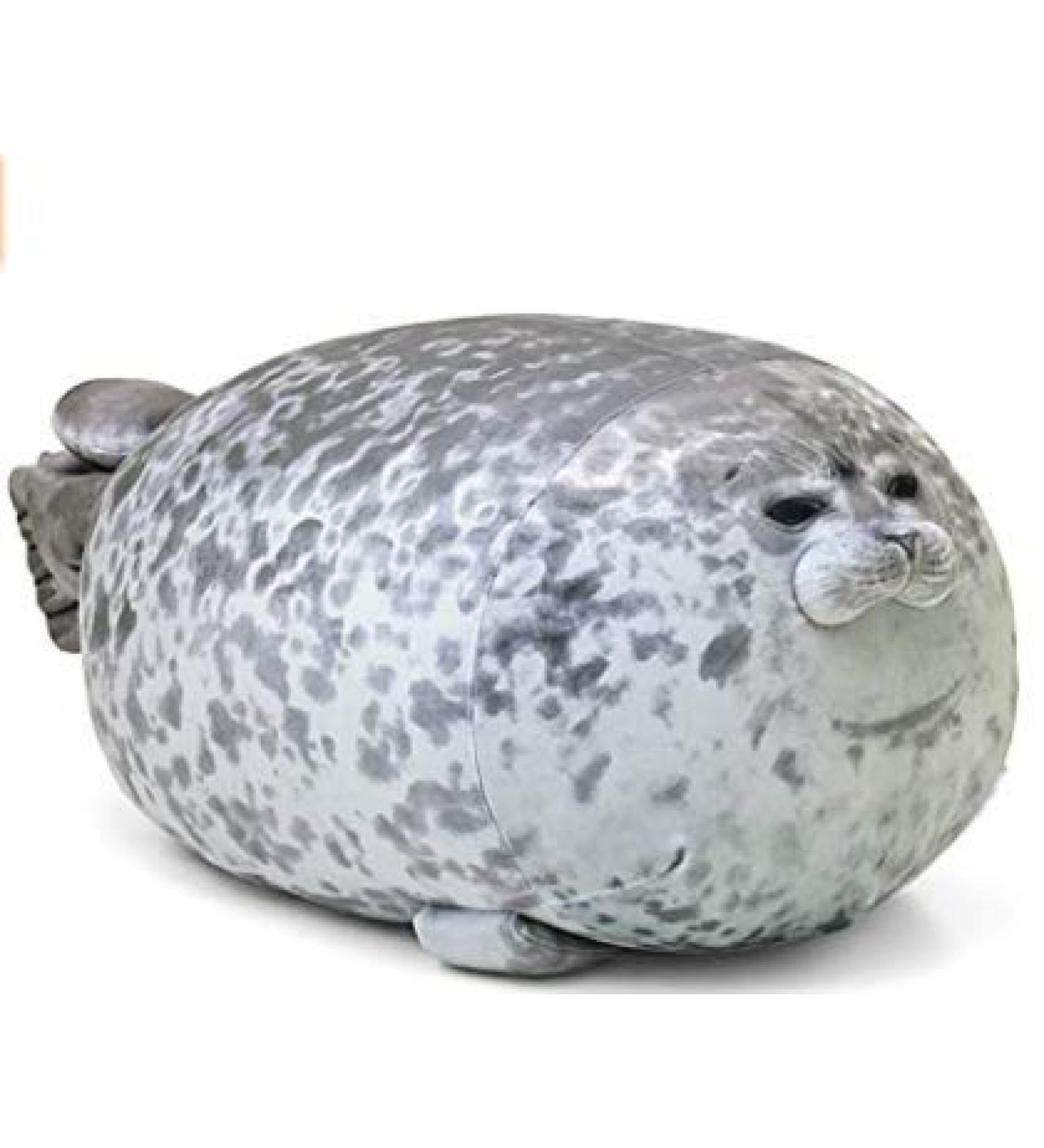 Chubby Seal Pillow 60CM - Cute Grey Plush Animal Toy for Kids and Adults - Buy Online on GoSupps.com