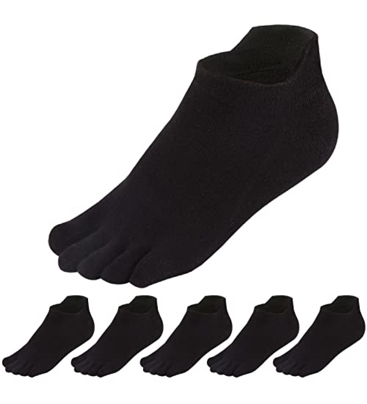 Meaiguo Men's Cotton Toe Socks - Low Cut Athletic Socks for Running in Black - Buy Online on GoSupps.com