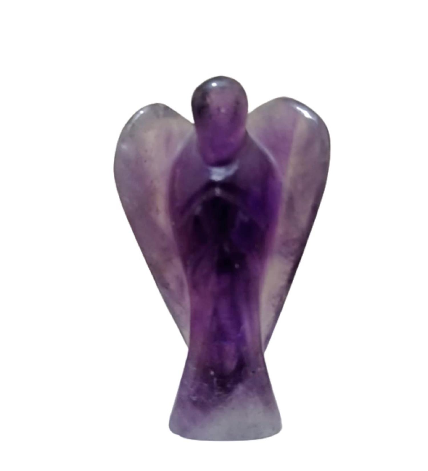 2 Inch Amethyst Guardian Angel Statue - Healing Crystals Gift - Lucky Angel Wings Home Decor - Reiki Healing Crystal - Buy Online on GoSupps.com