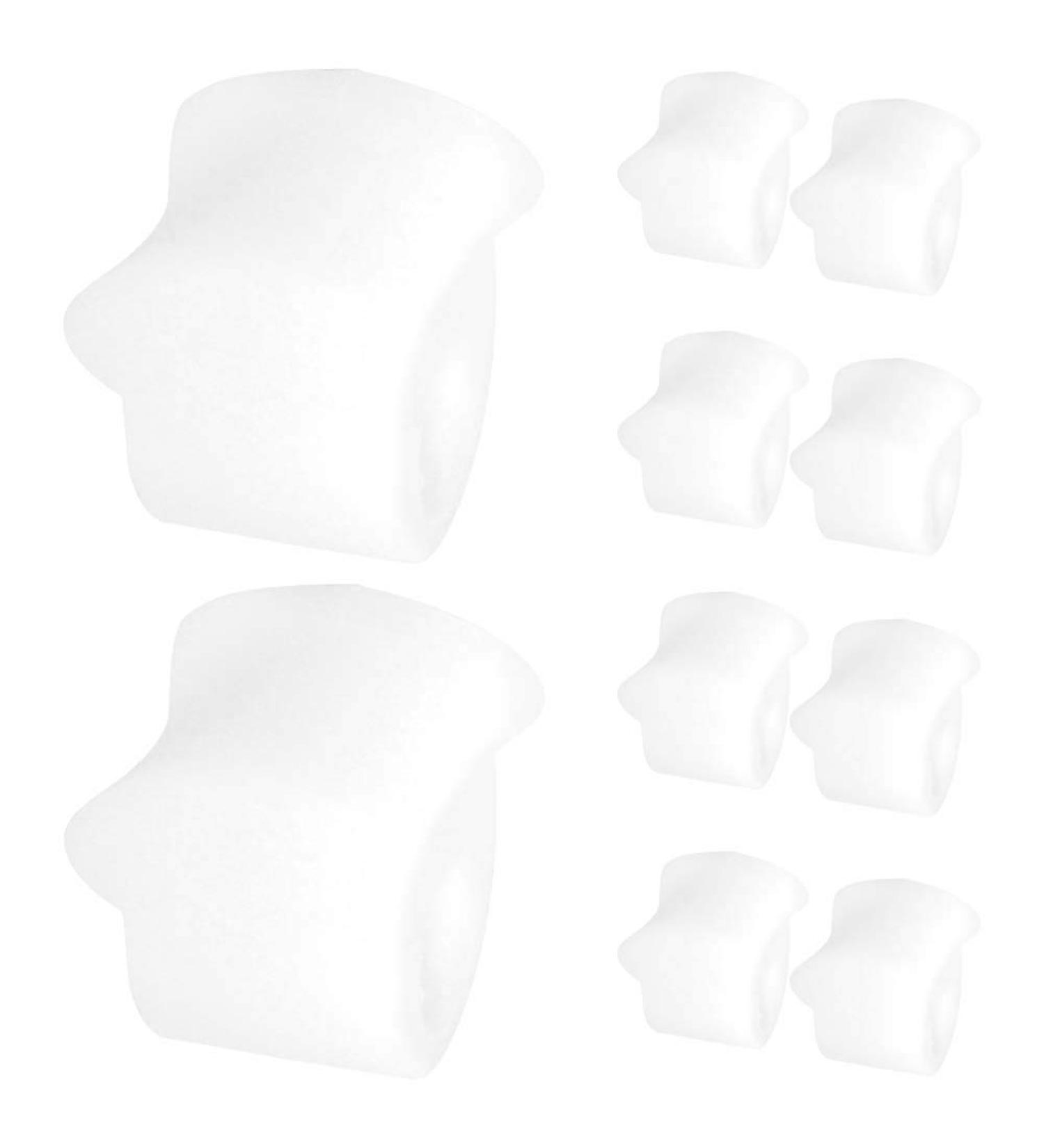 Washable Toe Separators Bunion Corrector 5 Pairs - Reduce Calluses, Relieve Pain - White - Buy Online on GoSupps.com