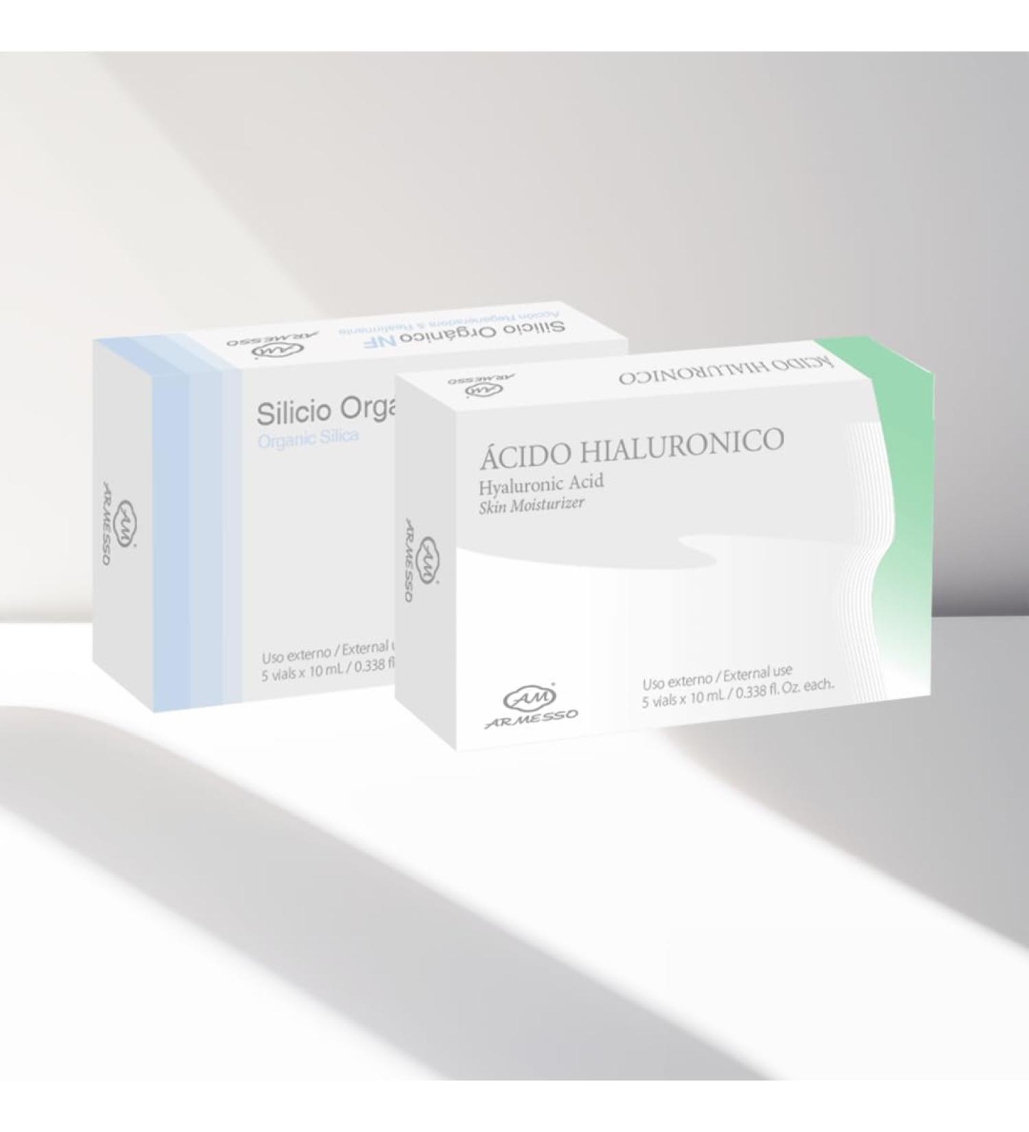 AM-ARMESSO | Mix with Hyaluronic Acid + Organic Silica for Facial Hydrating | 5x10ml vials per box