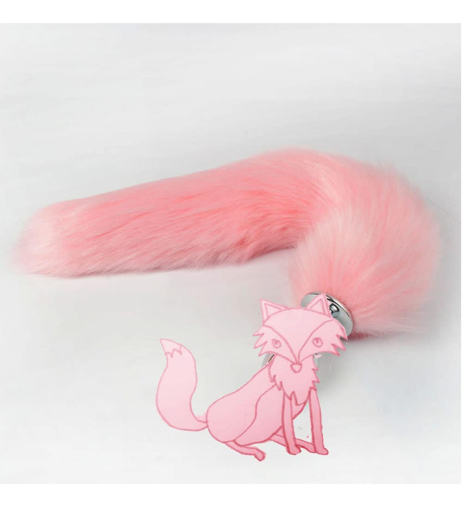 Fox Dog Tail Plug Women Men Cosplay Game Costume Accessories A Pink