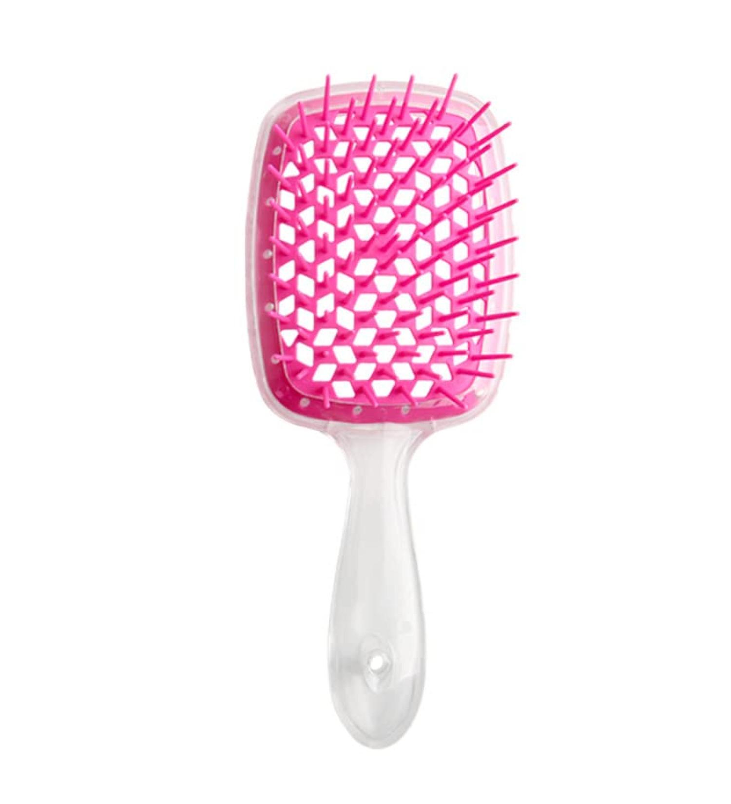 Comb Women's Scalp Massage Comb Hair Brush Women's Hollowed Out Home Salon Hair Styling Tool Comb Wide Tooth Comb (Color : Transparent-Rose red) - Buy Online on GoSupps.com