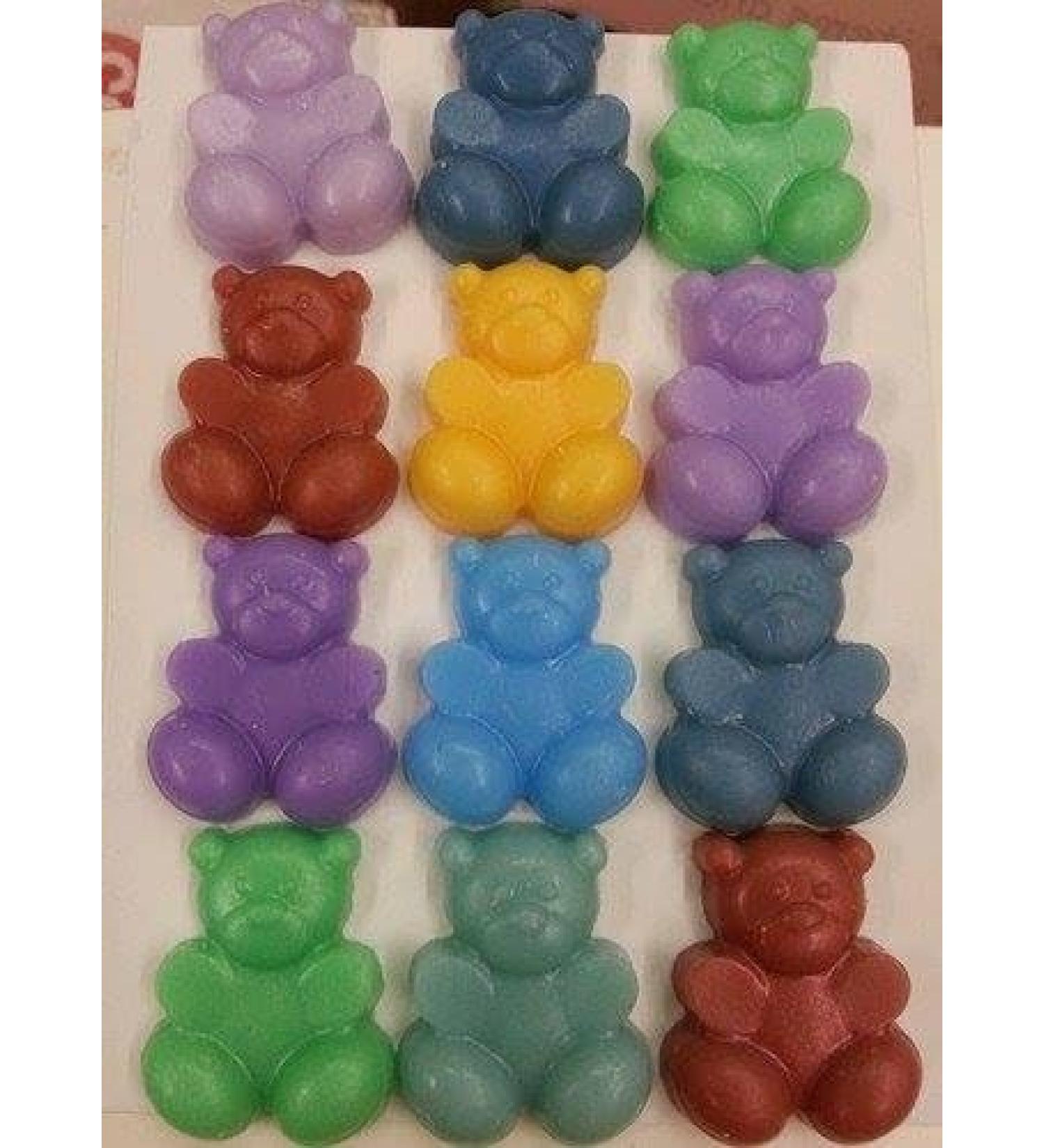 MINI 8x bears 1-2cm soaps fragrance free suitable for sensitive skin colours will vary