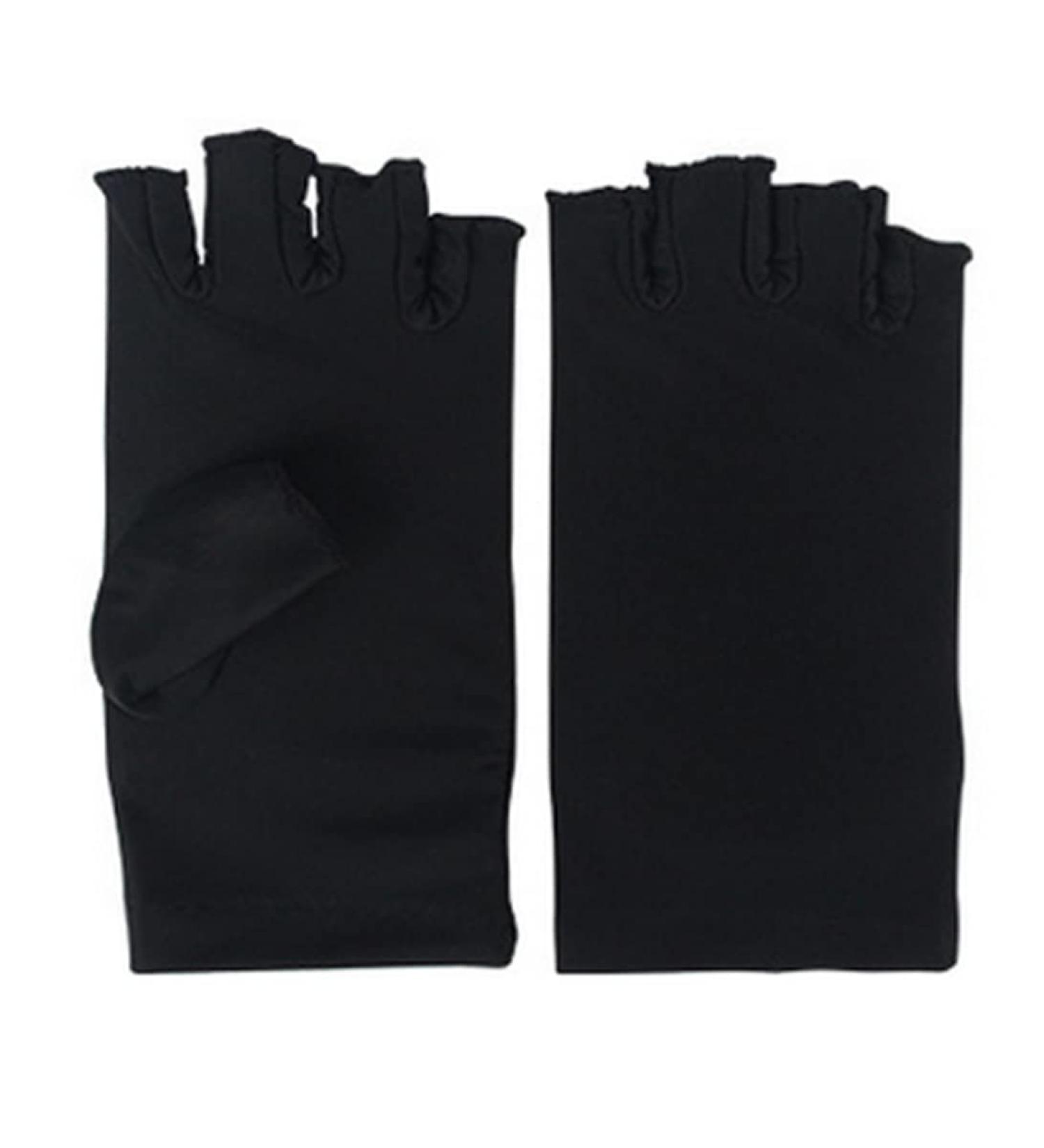 Nail Dryer Anti UV Protection Gloves Led Lamp Radiation UV Shield Fingerless Gloves Nail Art Dryer Tools for Salon Home 1 Pair Black nail art gloves - Buy Online on GoSupps.com