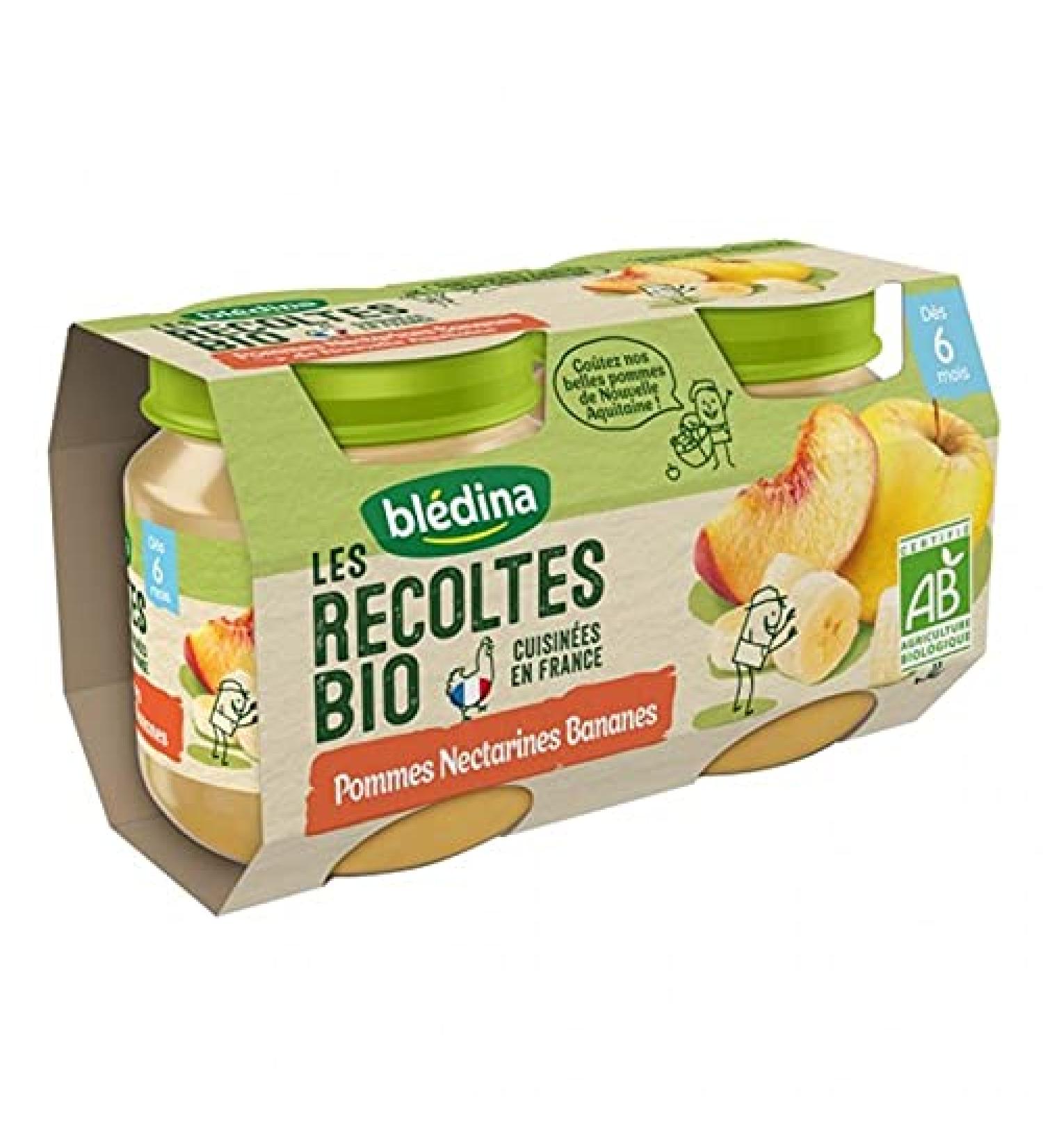 Bl dina B b Bl dina Organic Harvests Apples Nectarines Bananas (from 6 months) per 2 x 130g pots (pack of 8)